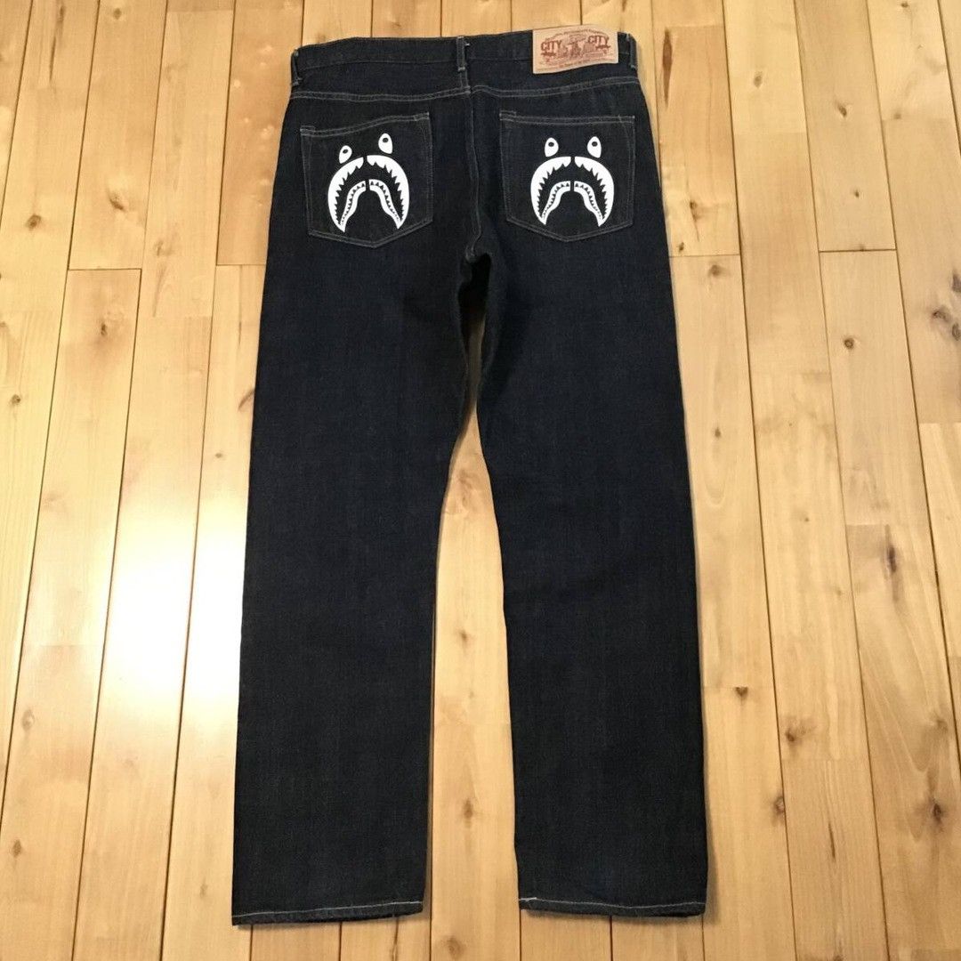 Bape BAPE Shark denim pants a bathing ape ★size L Size US 34 / EU 50 - 1 Thumbnail