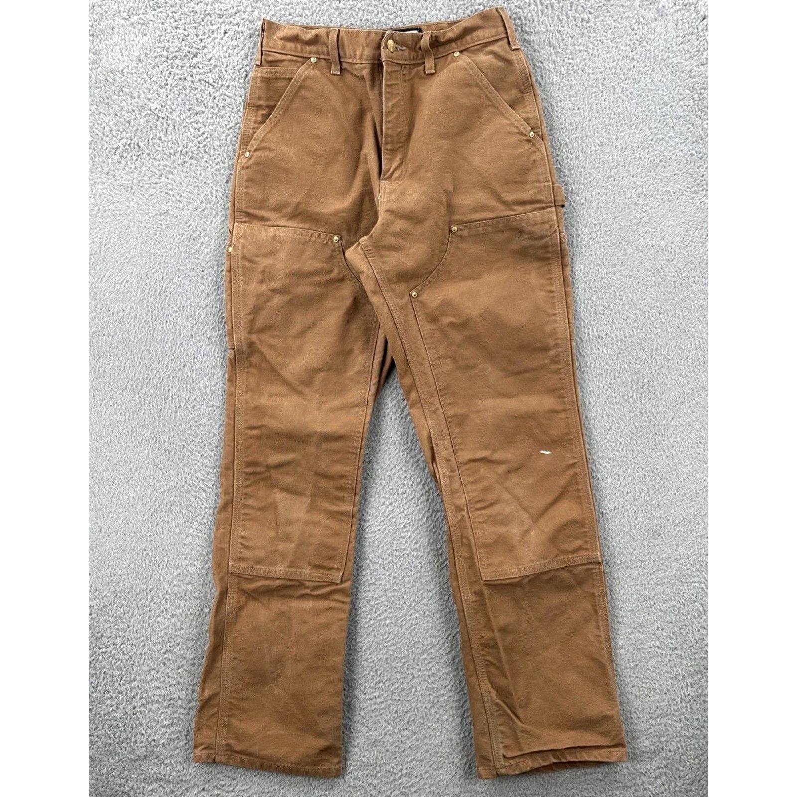 Carhartt Carhartt Pants Adult 29x32 Regular Brown Duck Canvas Carpenter EUC Mens Workwear Casual 90s Grunge USA Belt Zip Button Size US 29 - 2 Thumbnail