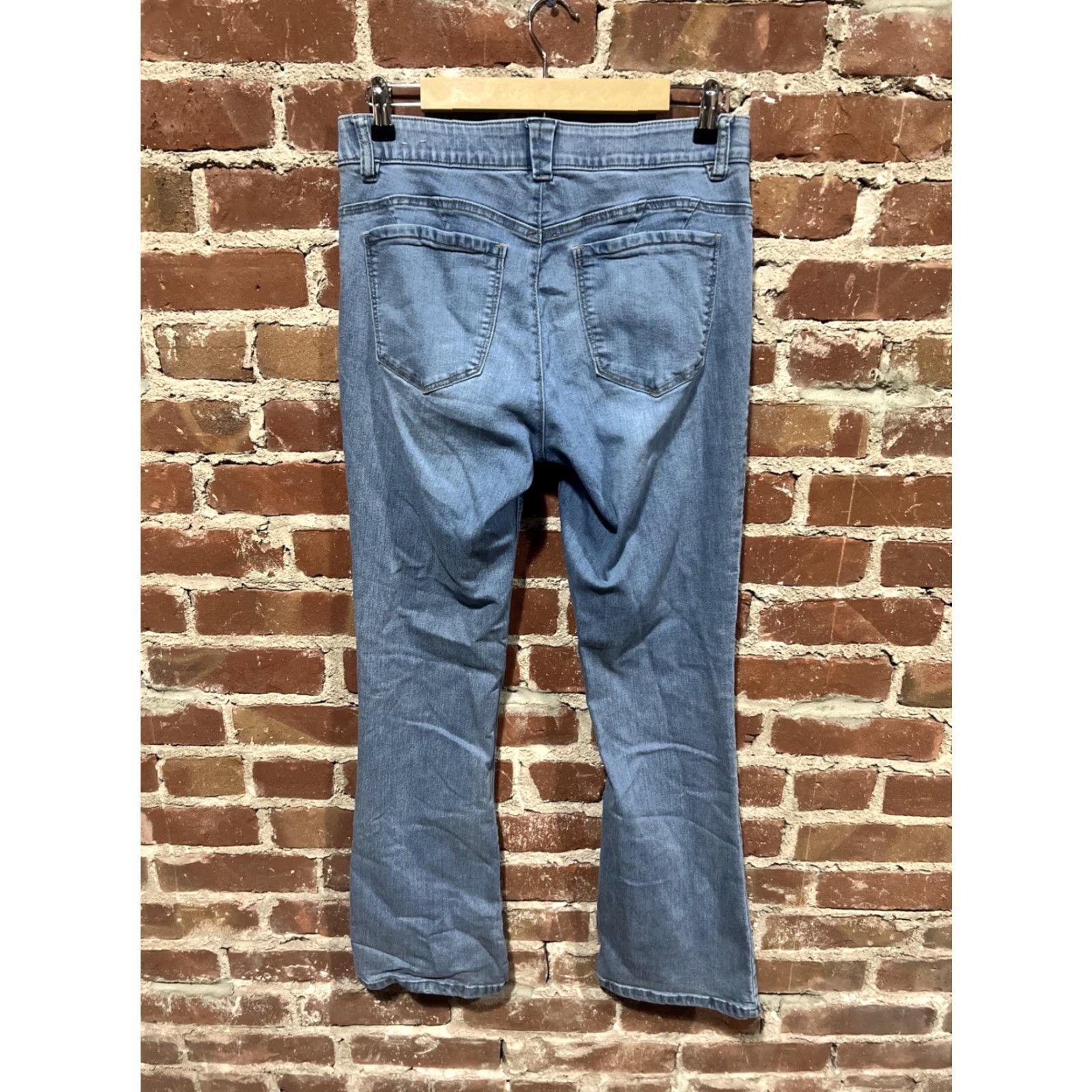 Vintage Democracy Jeans Women's 5-Pocket Denim Elastic Waist Size 10 Blue Logo Belt Loops Regular Rise Mid Vintage No Size 32" / US 10 / IT 46 - 3 Thumbnail