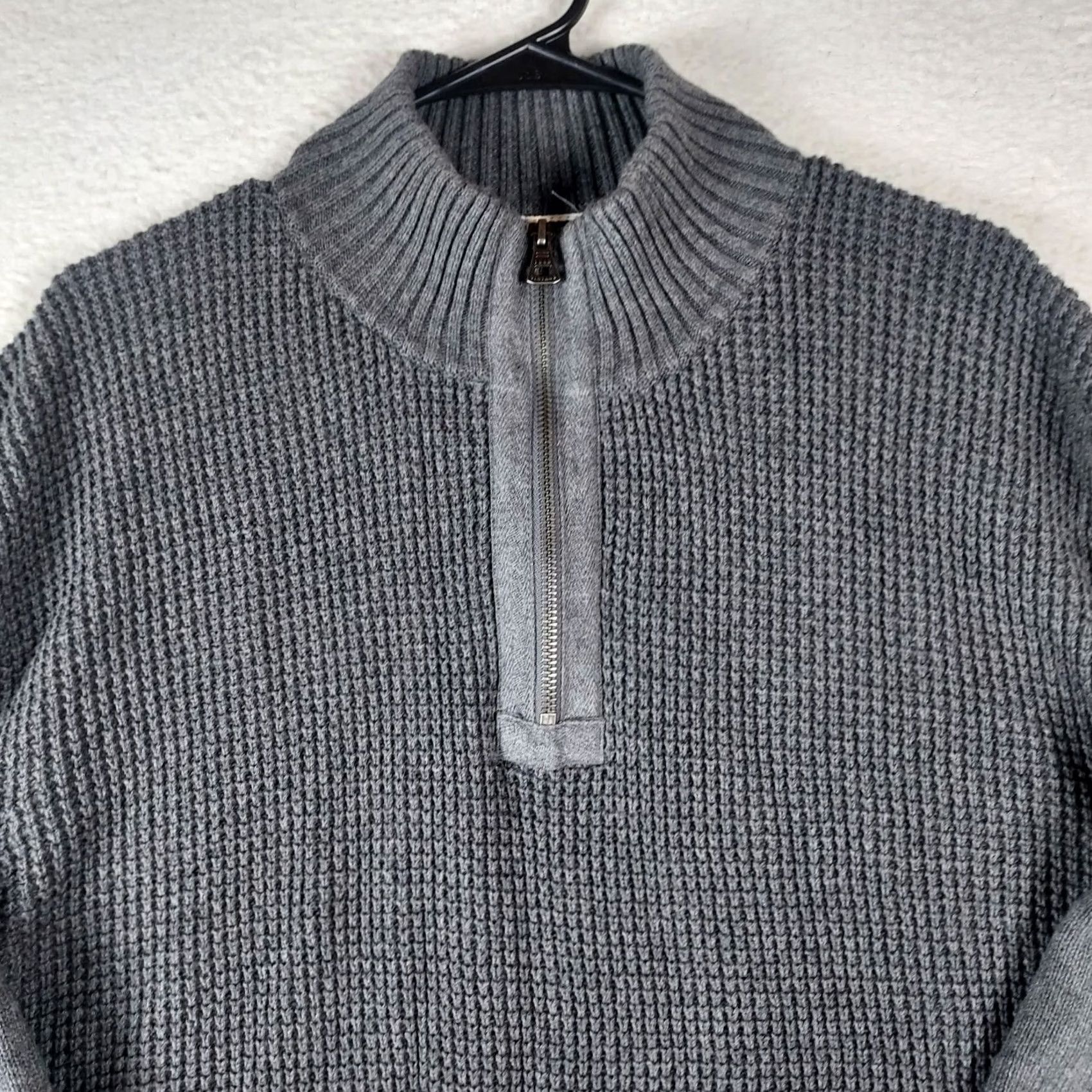 Weatherproof Weatherproof XL Men’s Gray 100% Cotton Knit Pullover Sweater Half Zip Casual Shirt Mens Regular Long Sleeve Mock Neck Zip Knit Winter Fall Clothing Size US XL / EU 56 / 4 - 3 Thumbnail