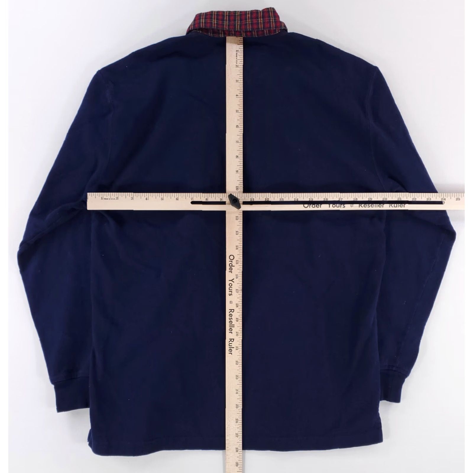 Lands' End Lands' End Rugby Polo Shirt Blue Tartan Plaid Collar Long Sleeve Mens XL Size US XL / EU 56 / 4 - 4 Thumbnail