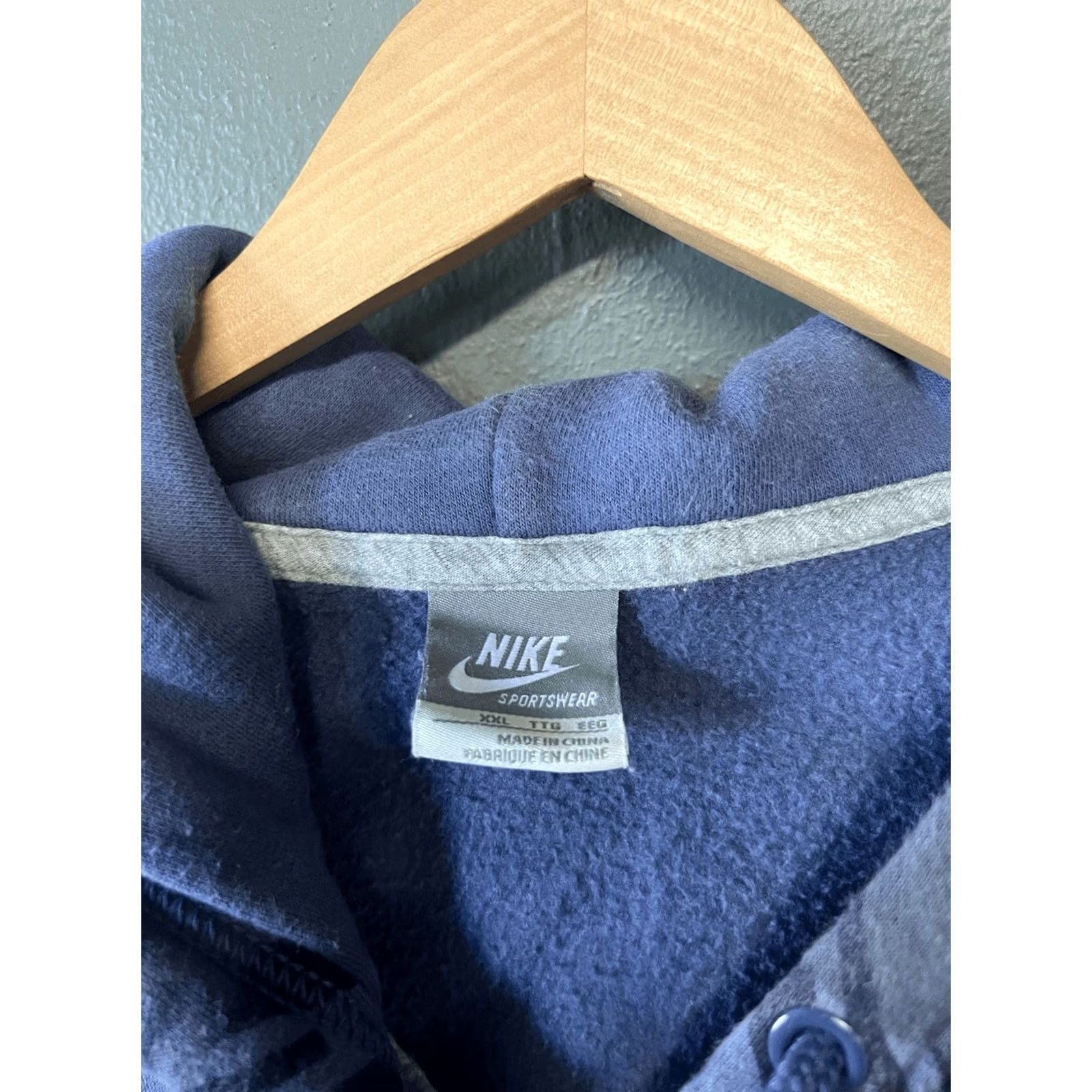 Nike Y2K Nike Mens Blue Striped Full Zip Hooded Sweatshirt 2XL Shirt Tailored for Men Size US XXL / EU 58 / 5 - 3 Thumbnail