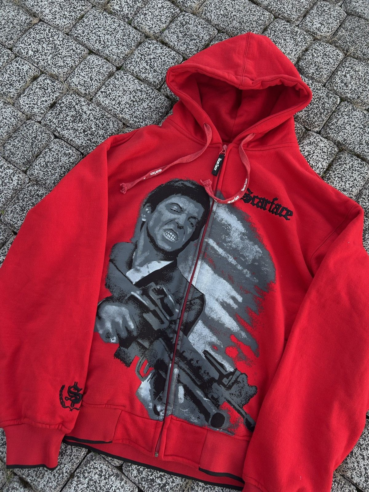 Vintage SCARFACE Tony Montana 1983 Vintage Hoodie Zip Rare 80s 90s Size US XL / EU 56 / 4 - 2 Thumbnail