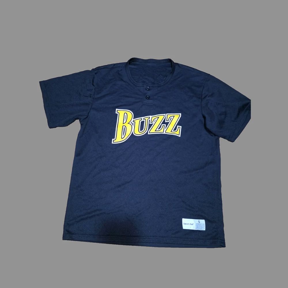 Vintage Sport-Tek Buzz #8 T-Shirt Men S Blue Short Sleeve Henley Button Short Sleeve Regular Fit Lightweight Fleece Solid Blue Sports Men Size US S / EU 44-46 / 1 - 1 Thumbnail