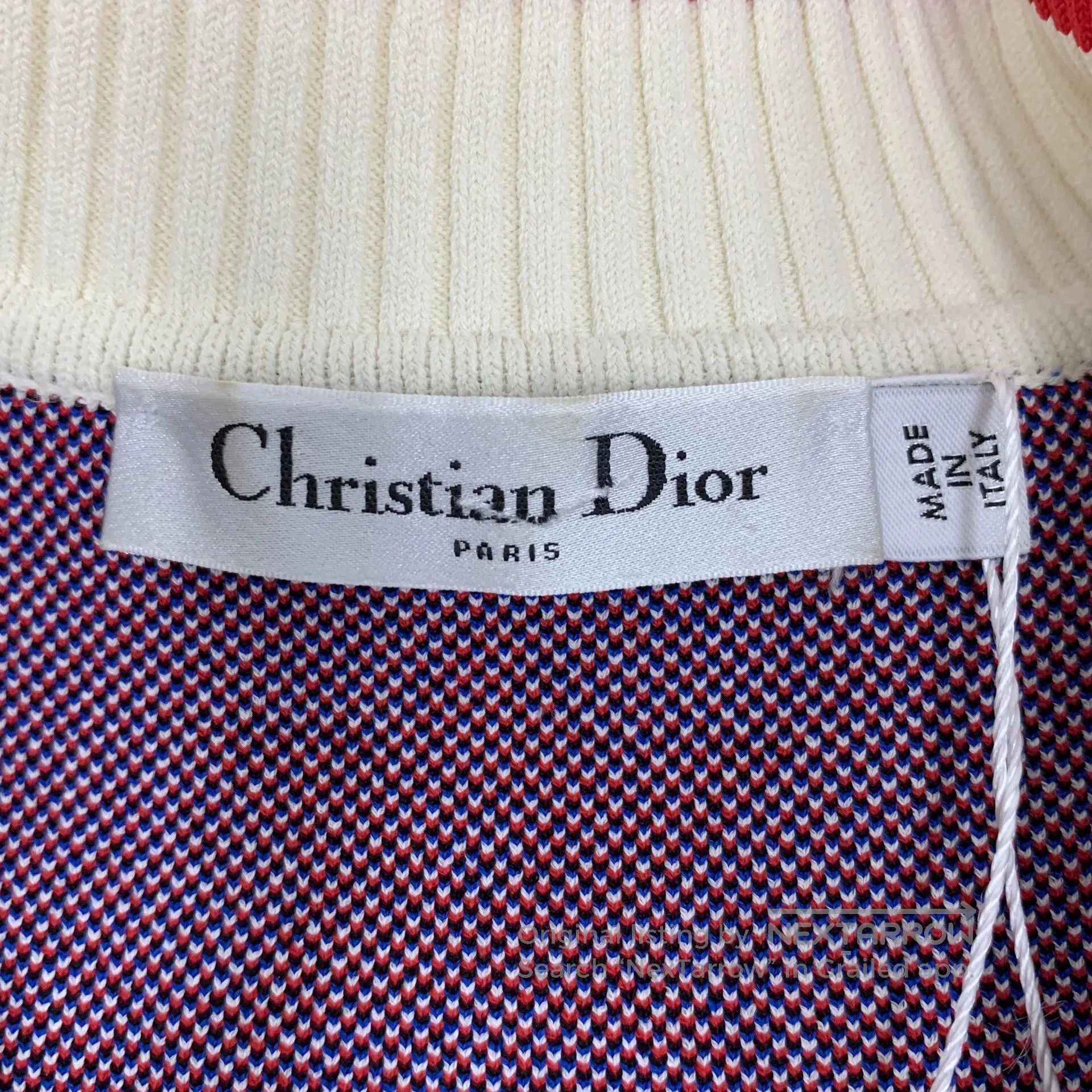 Dior christian dior striped half-zip short sleeve top. Size US XS / EU 42 / 0 - 5 Thumbnail