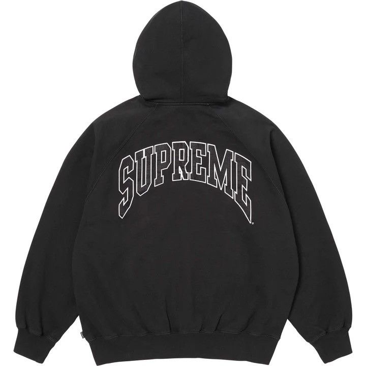 Supreme Cracked Raglan Zip Up Hooded Sweatshirt Black Size US L / EU 52-54 / 3 - 2 Thumbnail