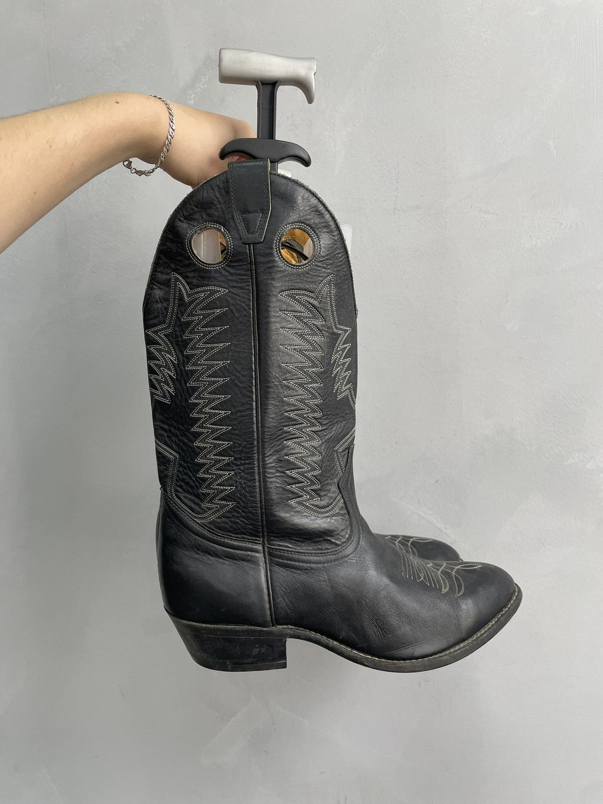 Western Rise Rare moto western USA guidi style leather boots 90s Size US 10 / EU 43 - 5 Thumbnail