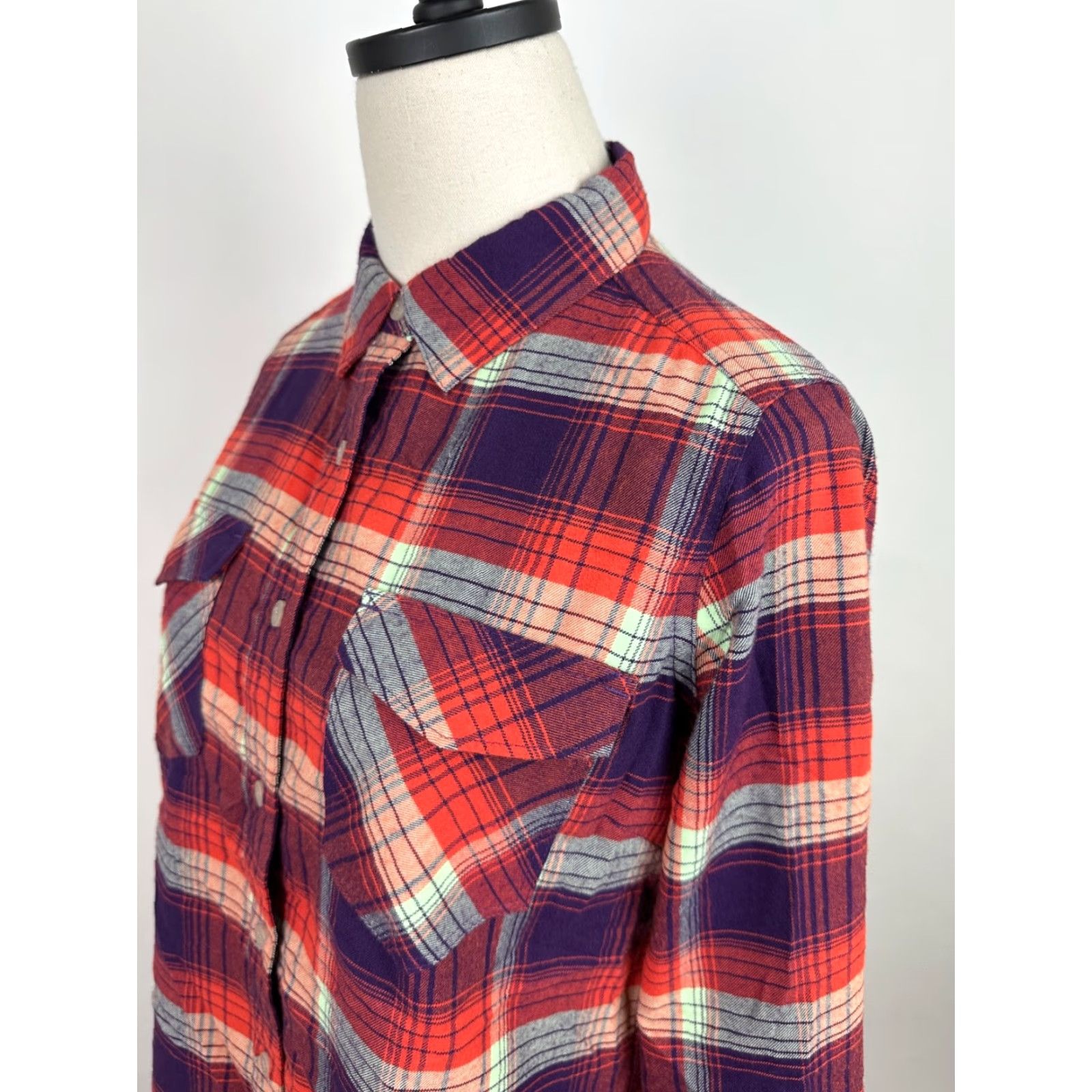 Vintage Simms Shirt Womens Small Plaid Flannel Button Up Outdoors Shadow Plaid Size S / US 4 / IT 40 - 6 Thumbnail