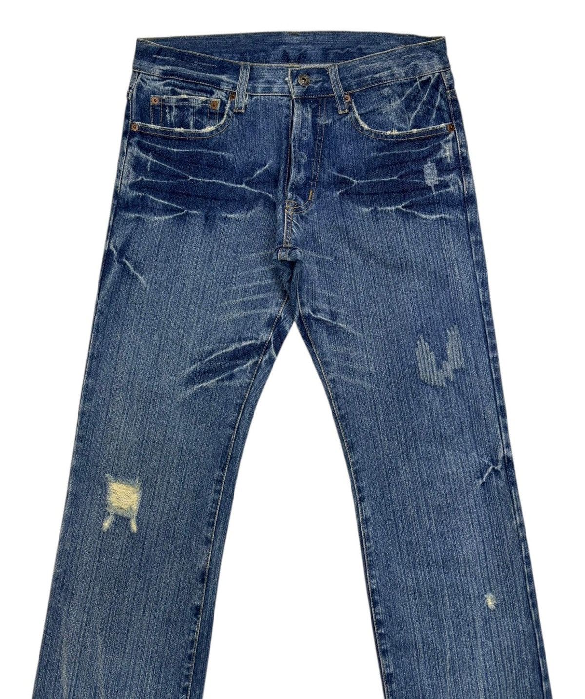 Isamu Katayama Backlash × Japanese Brand 🔥Vintage Japanese Regular Straight Distressed Denim Jeans Size US 32 / EU 48 - 2 Thumbnail