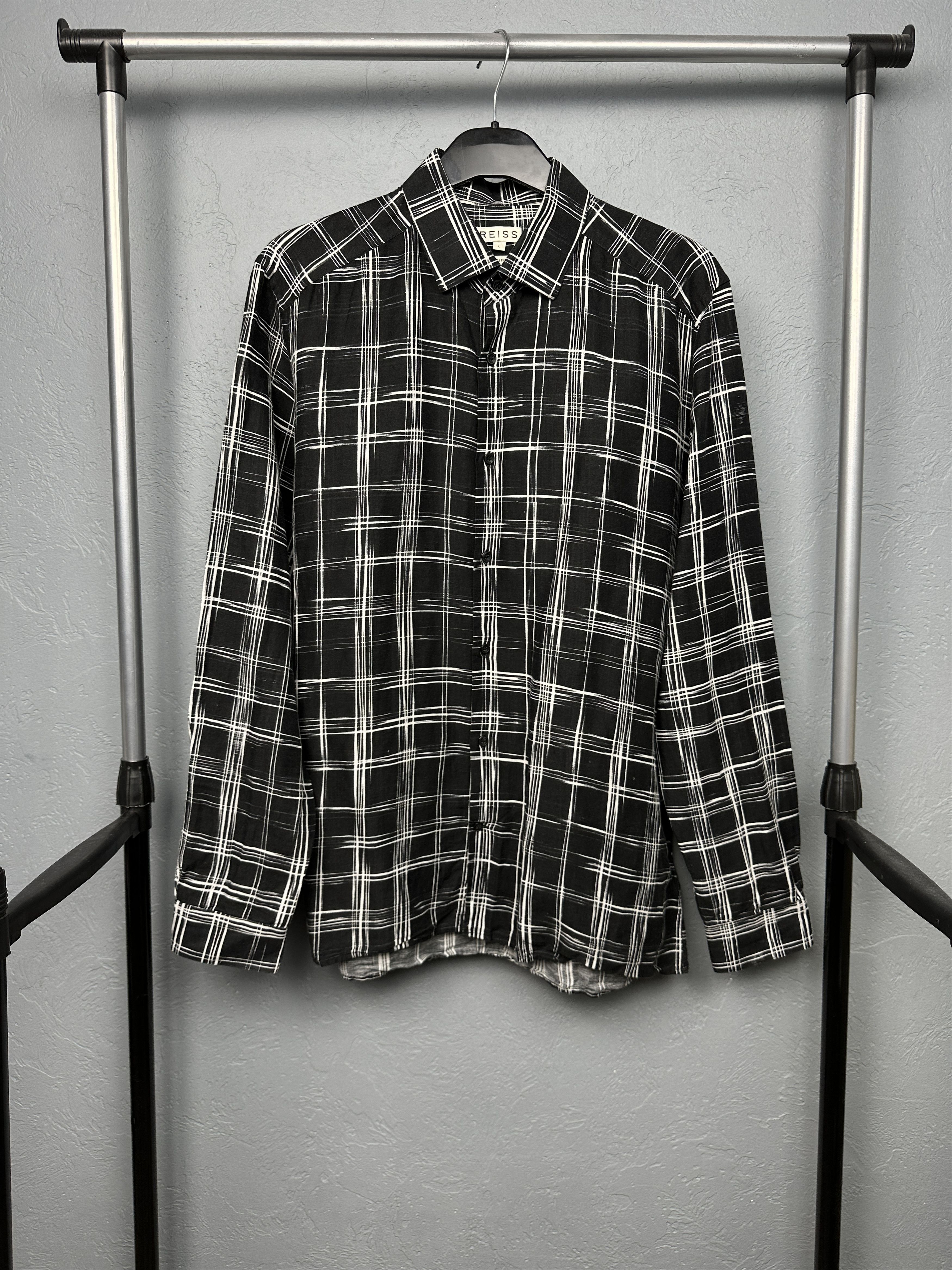 Reiss Reiss Mens LINEN Long Sleeve Plaid Shirt Size US L / EU 52-54 / 3 - 1 Thumbnail
