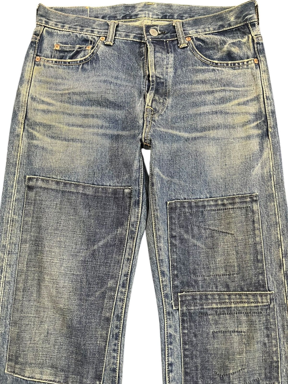 Beauty Beast × Heron Preston Vintage WWL Reconstructed Studded Stars Denim Size US 32 / EU 48 - 2 Thumbnail