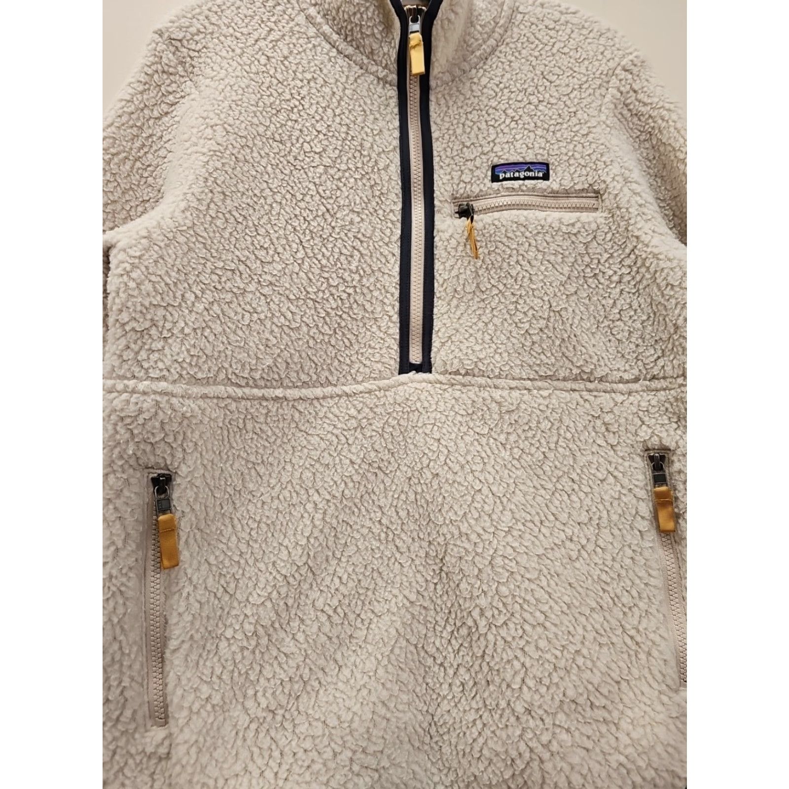 Patagonia Patagonia Jacket Women's M Retro Pile Marsupial Fleece Pullover Zip Embroidered Logo Pockets Ivory Natural Size M / US 6-8 / IT 42-44 - 3 Thumbnail