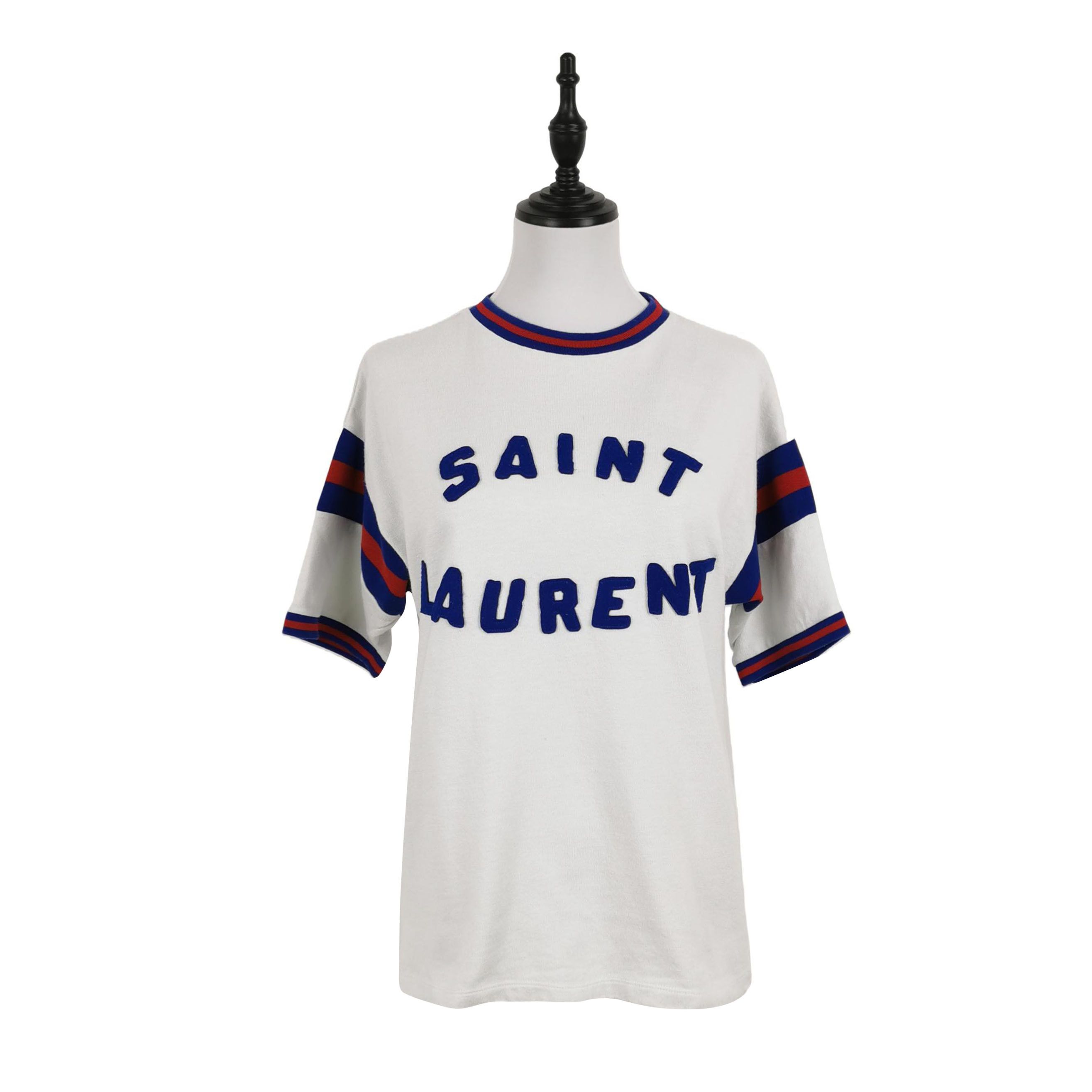 Saint Laurent Paris Saint Laurent Flocked Logo Knit Top Size S Size US S / EU 44-46 / 1 - 1 Thumbnail