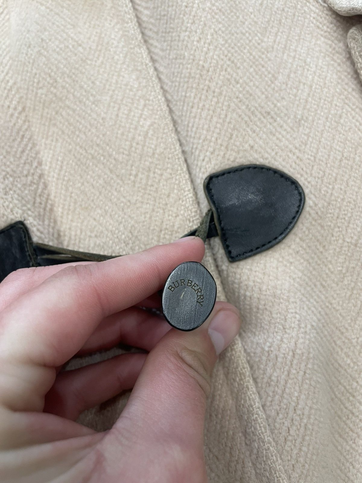 Burberry Women's Burberry Italy Wool Toggle Hooded Coat Flap Pockets Size L / US 10 / IT 46 - 3 Thumbnail