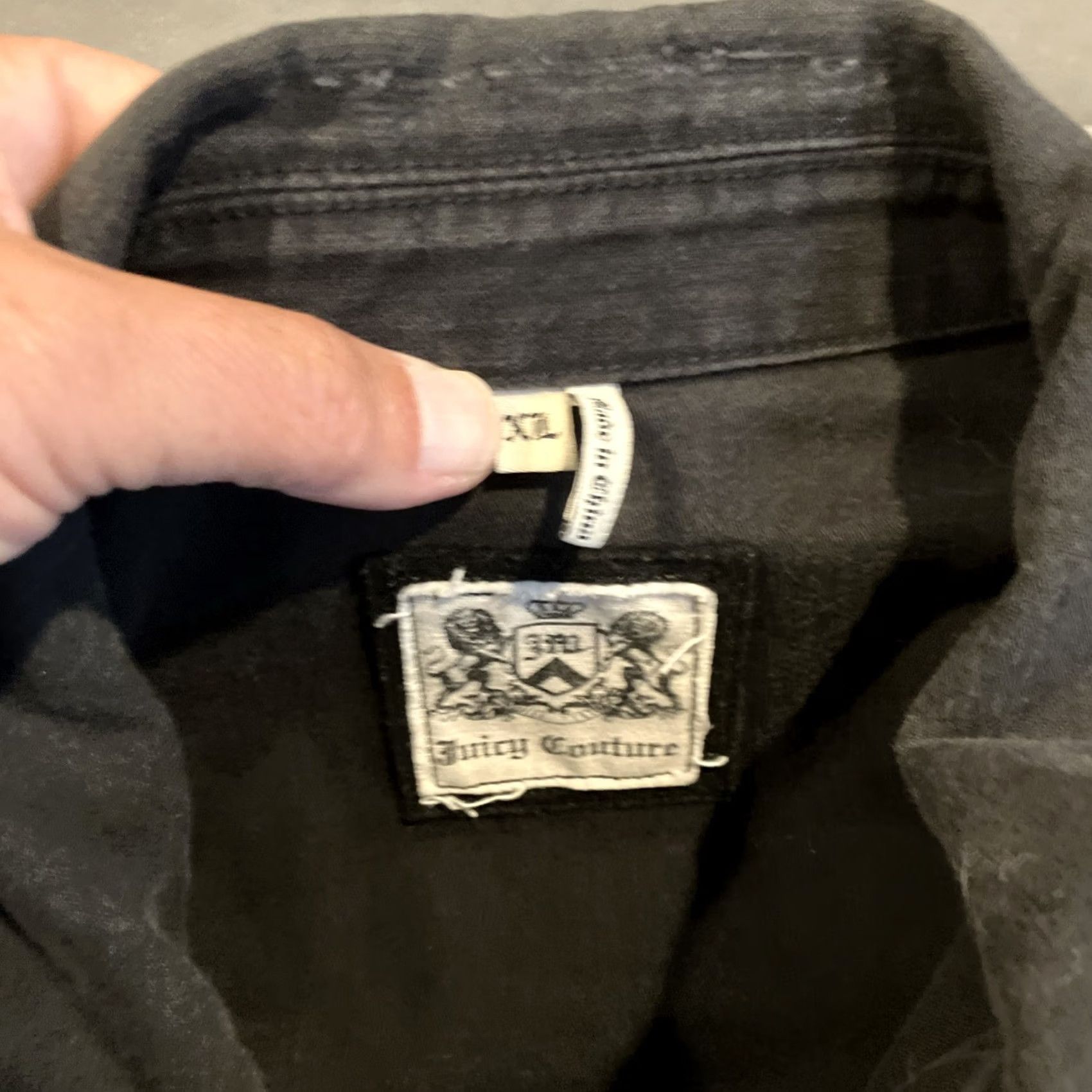 Juicy Couture VINTAGE Juicy Couture Black Military Jacket AN OFFICER NOT QUITE A GENTLEMAN XL Jacket Mens Military Jacket Black XL Juicy Couture Size US XL / EU 56 / 4 - 3 Thumbnail