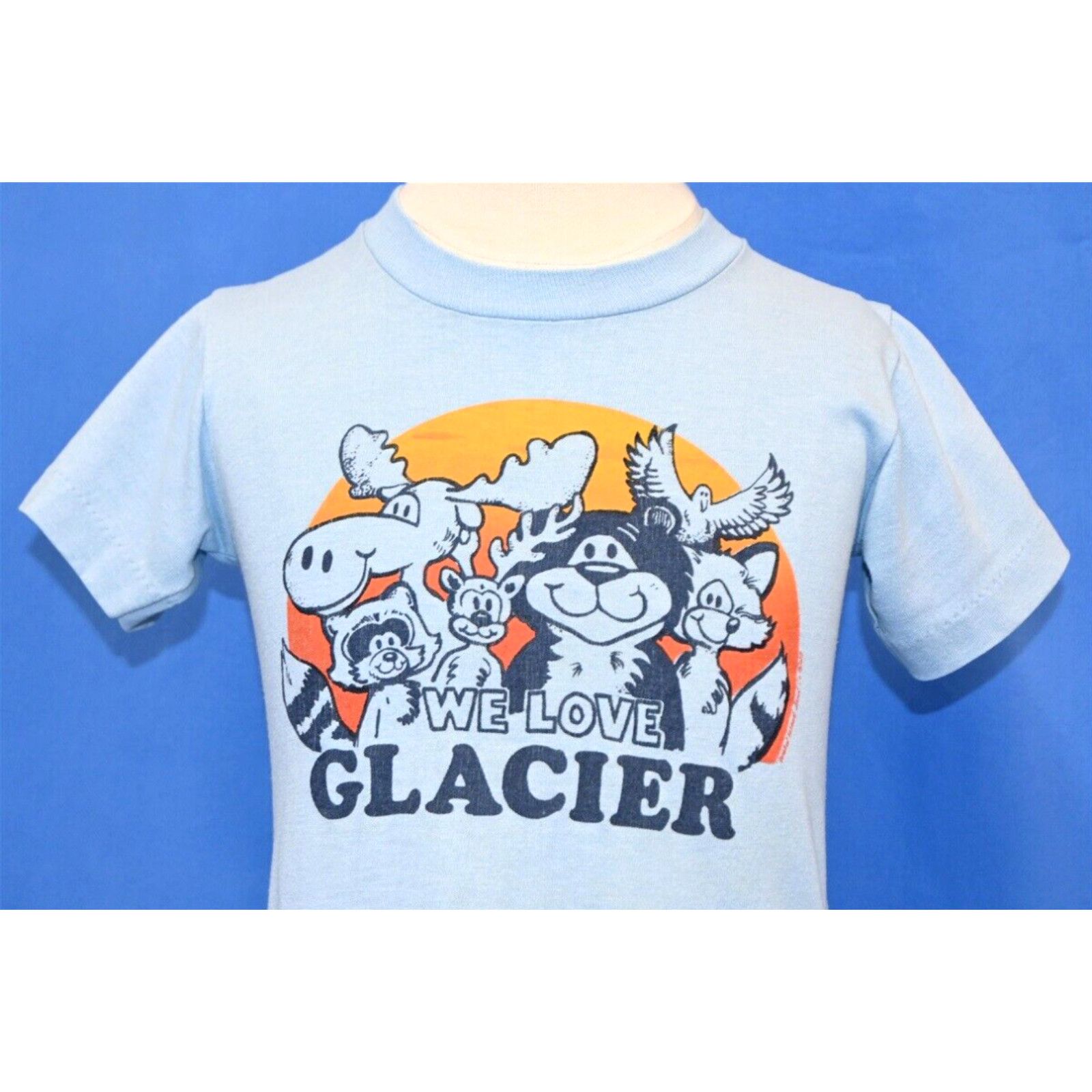 image of Vintage VTG 80's Glacier National Park Mt Wildlife Rocky Mountains T-Shirt Youth Small S in White