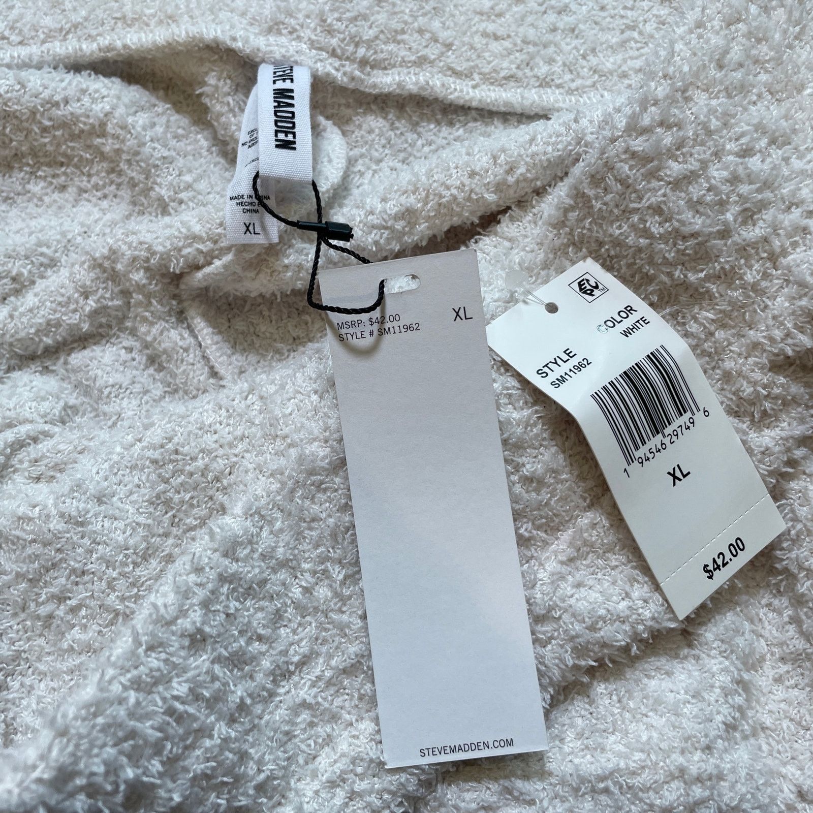 Steve Madden Steve Madden Women's Chenille Sleep Shorts white Small Size 27" / US 4 / IT 40 - 5 Thumbnail