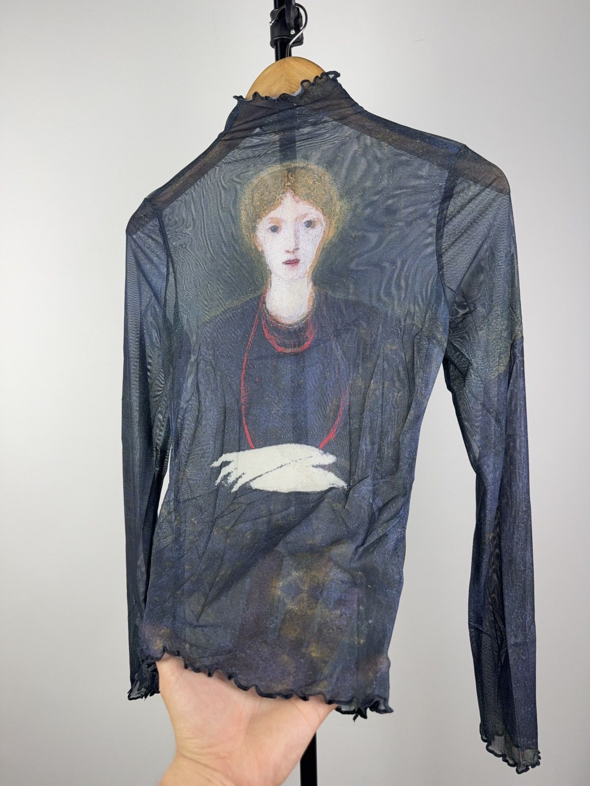 Vintage Sexy Darkness Avant Garde Gothic Punk Emo Mesh Top Blouse Size S / US 4 / IT 40 - 3 Thumbnail