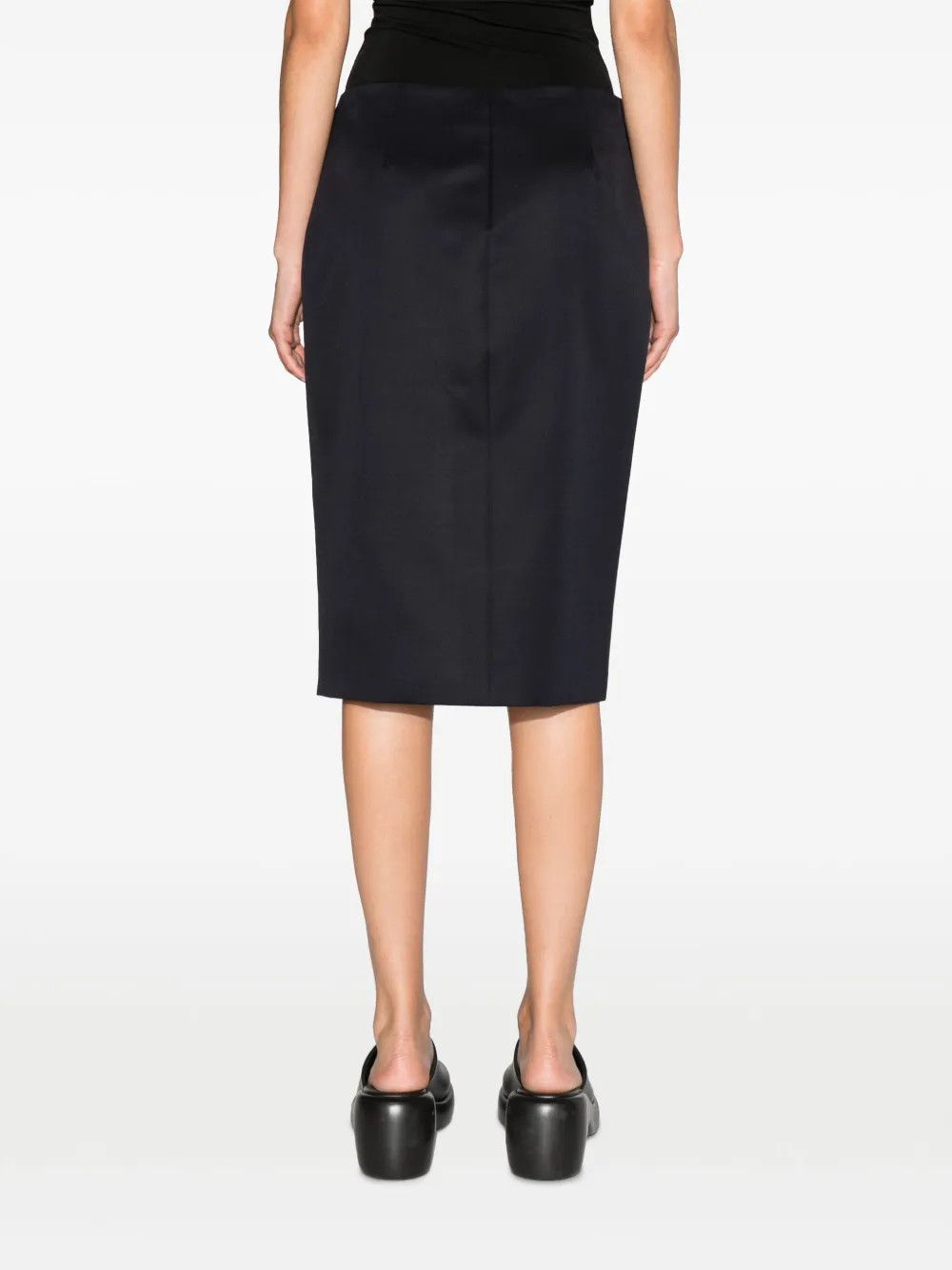 Givenchy o1y0925 Midi Skirt in Midnight Blue Size 28" / US 6 / IT 42 - 4 Thumbnail