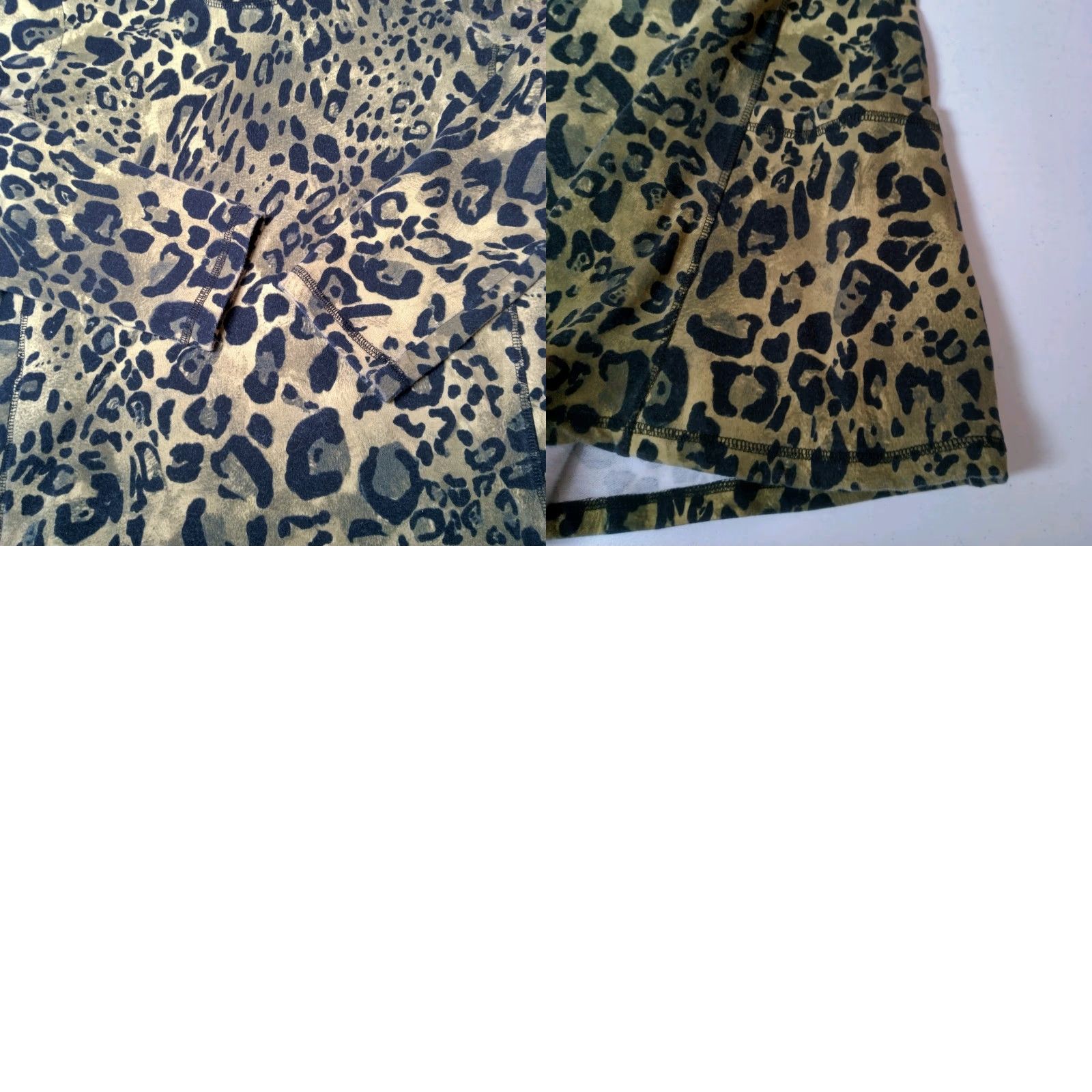 Vintage Susan Graver Weekend Shirt XS Green Black Leopard Cat Print High Neck Tunic Shirt Women XS Green Leopard Cat Print Tunic Weekend Shirt Size XS / US 0-2 / IT 36-38 - 9 Thumbnail