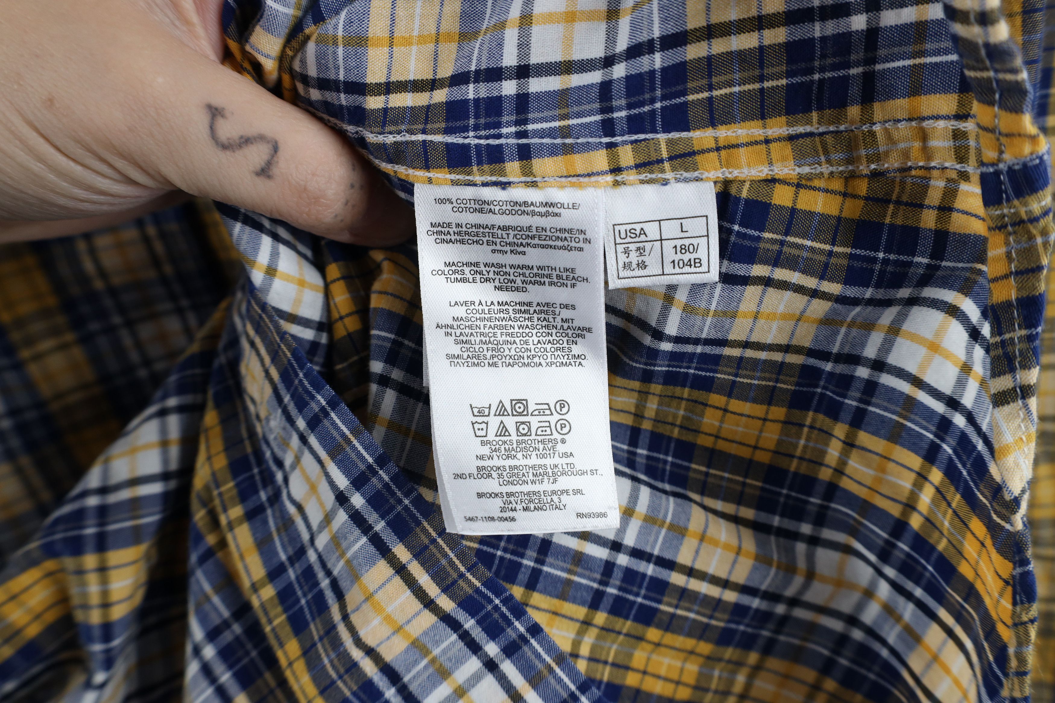 Brooks Brothers × Vintage Vintage Brooks Brothers Cotton Button Down Shirt Plaid Size US L / EU 52-54 / 3 - 6 Thumbnail
