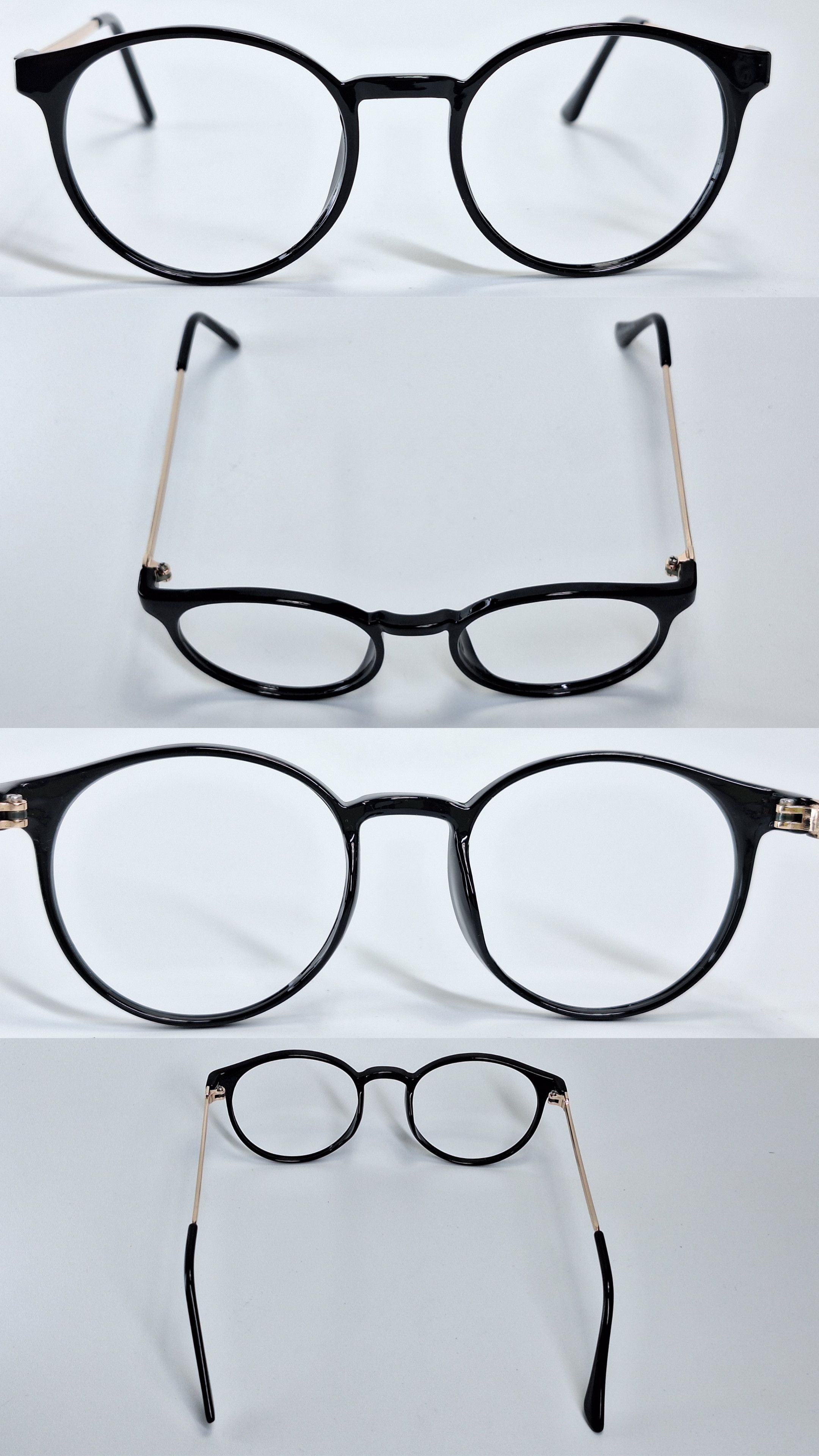 Other 3COINS BPC-2124 Japan Black Gold Boston Eyeglass Frame Size ONE SIZE - 3 Thumbnail