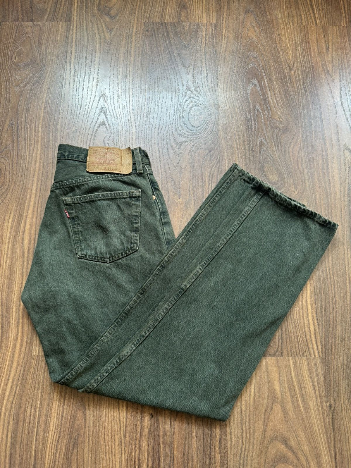 Levi's Vintage Clothing Vintage 90s Levi's 501 Green Denim Jeans Size US 34 / EU 50 - 2 Thumbnail