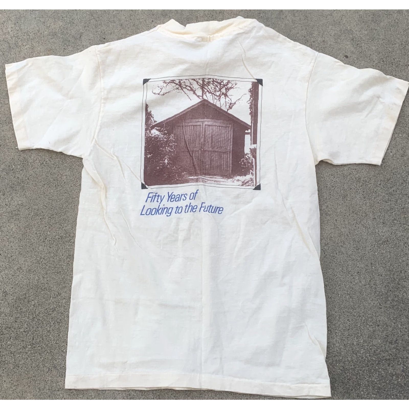 Hanes VINTAGE Hewlett-Packard 50 Years T-Shirt Graphic Tee Men M Ivory 100% Cotton Hanes BEEFY-T US 1989 Picnic ’89 HP M Size US M / EU 48-50 / 2 - 4 Thumbnail