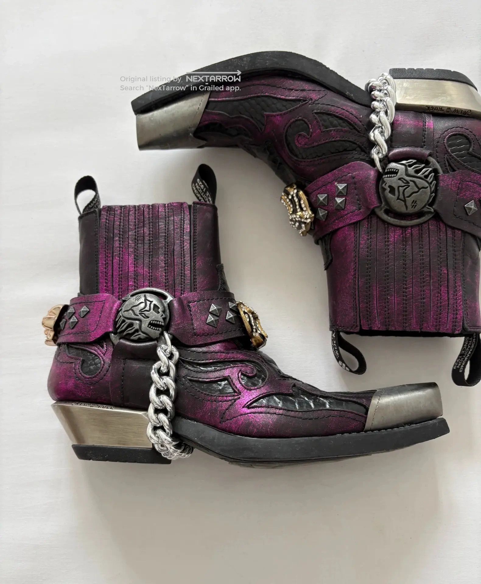 New Rock Punk Rivet Pointed Metal Toe 36 Boots, Women's — image 2 of 6