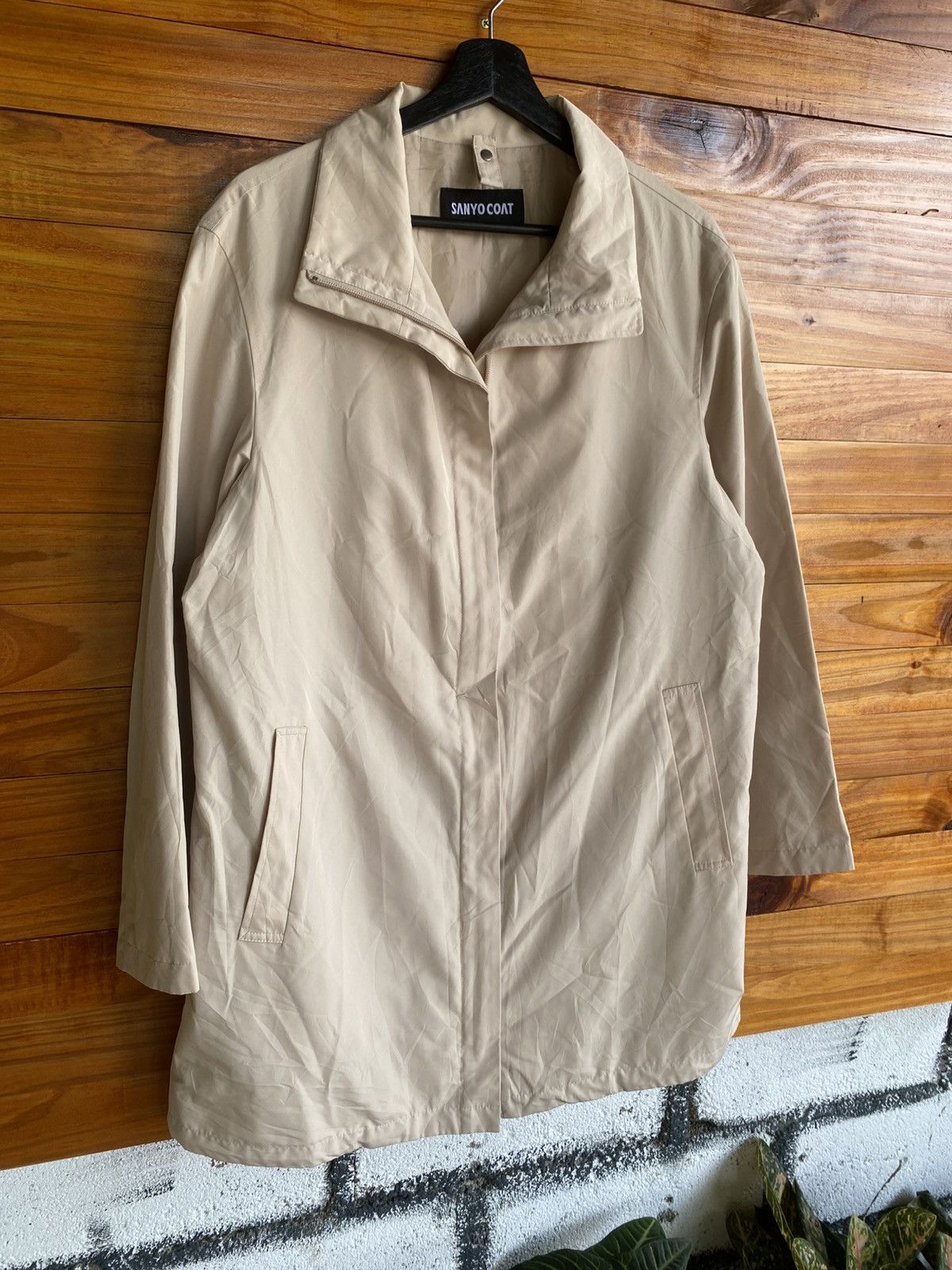 Sanyo Vintage Beige Sanyo Coat Women’s Windbreaker Jacket Japan Size L / US 10 / IT 46 - 5 Thumbnail