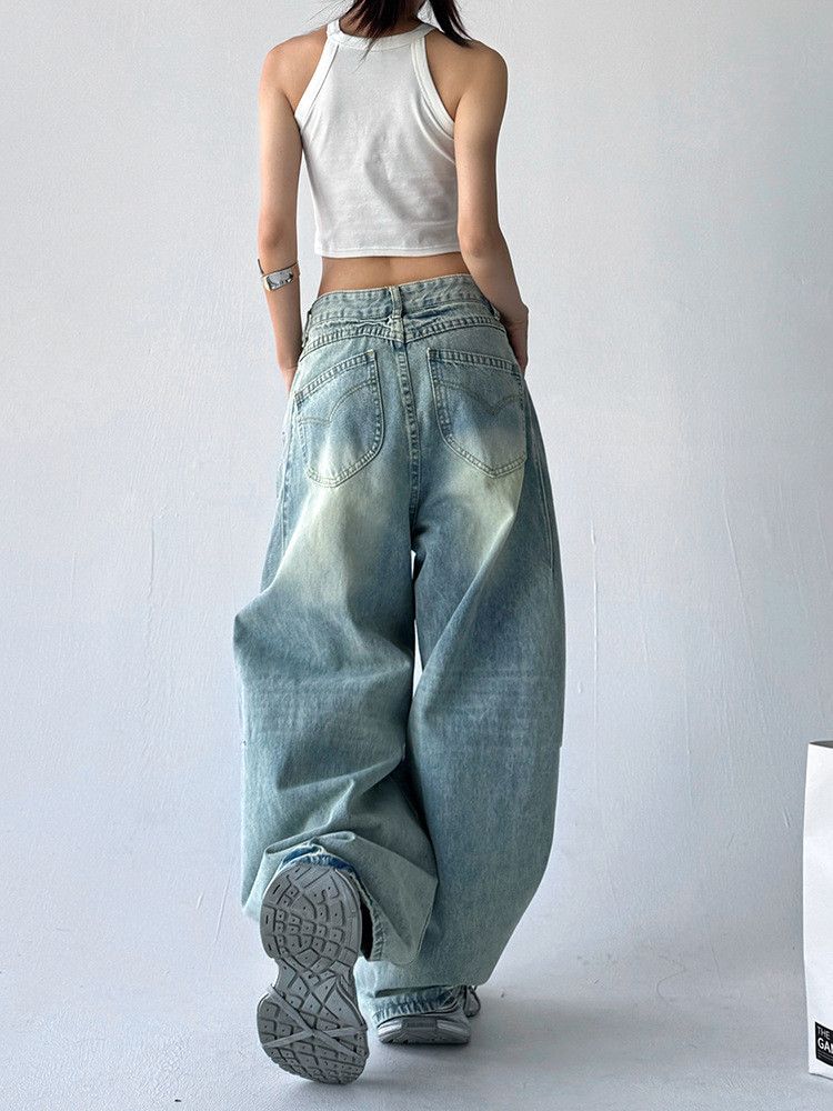Japanese Brand Men's American retro hip-hop street washed scimitar jeans Size US 32 / EU 48 - 5 Thumbnail