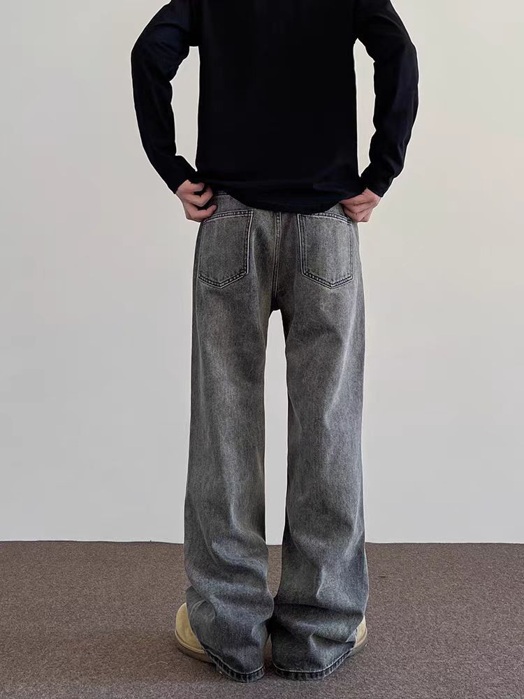 Japanese Brand × Jean Street Aged Smokey Gray Straight Leg Micro Flare Jeans Size US 32 / EU 48 - 3 Thumbnail