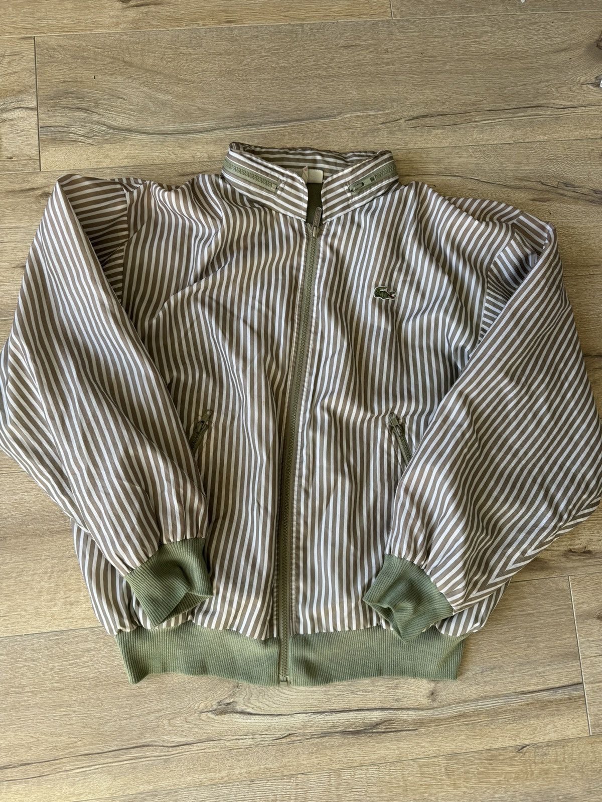 Lacoste Vintage Lacoste Striped Bomber Jacket (Korean Edition) Size US M / EU 48-50 / 2 - 1 Thumbnail