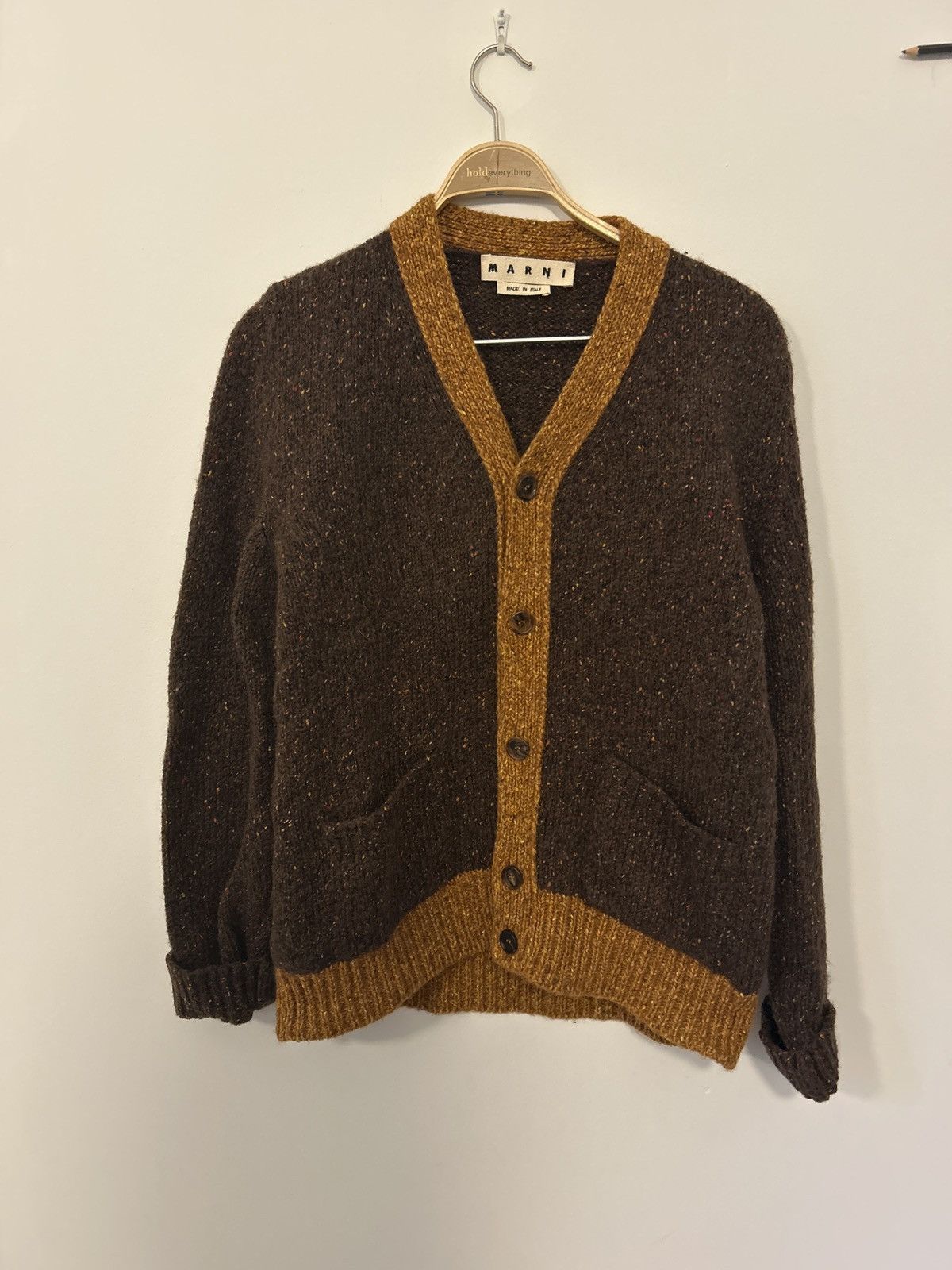 Marni Marni two-tone brown/beige flecked knit cardigan Size US M / EU 48-50 / 2 - 1 Thumbnail