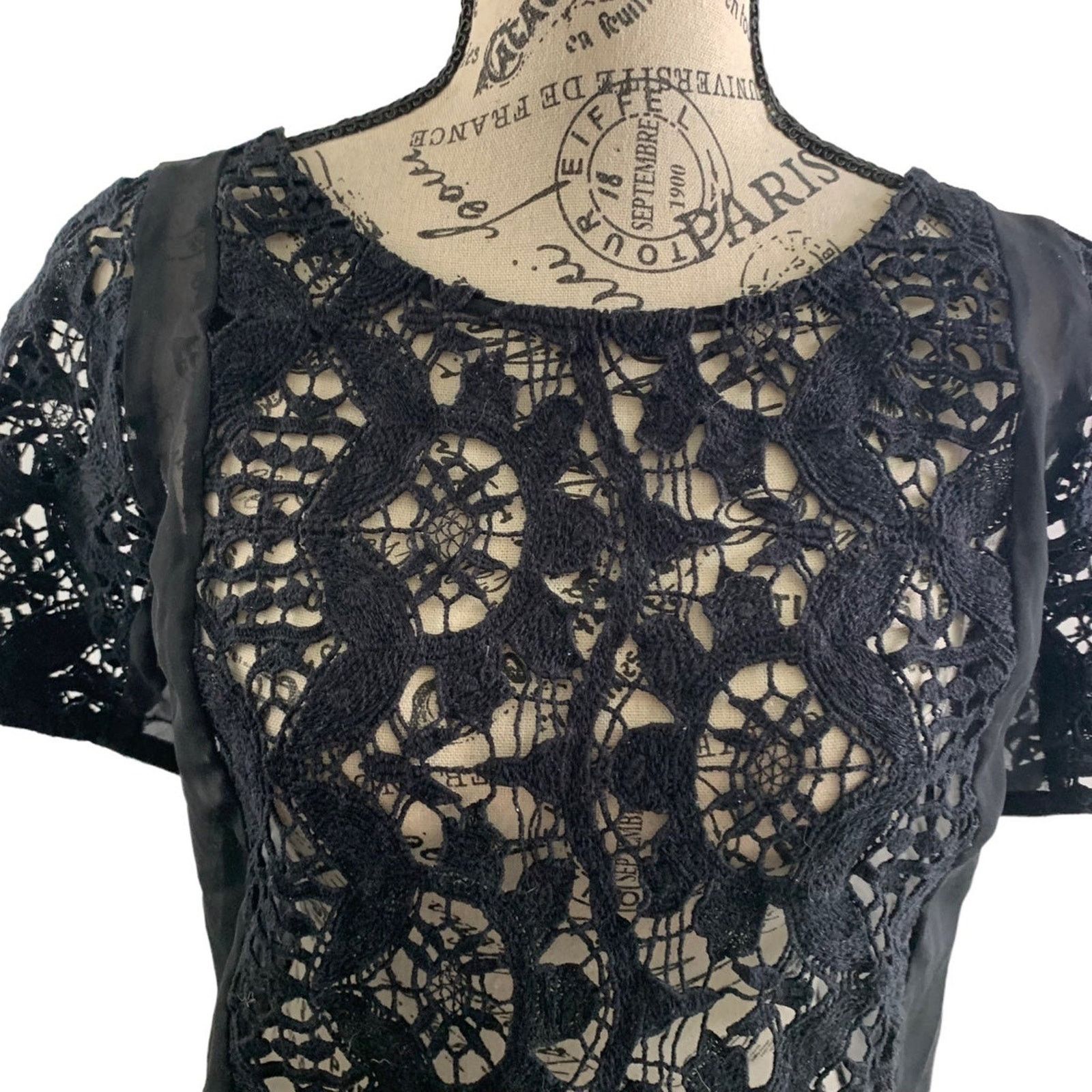 Other American Eagle Women’s Size XS Lace Top Black Sheer Size XS / US 0-2 / IT 36-38 - 2 Thumbnail