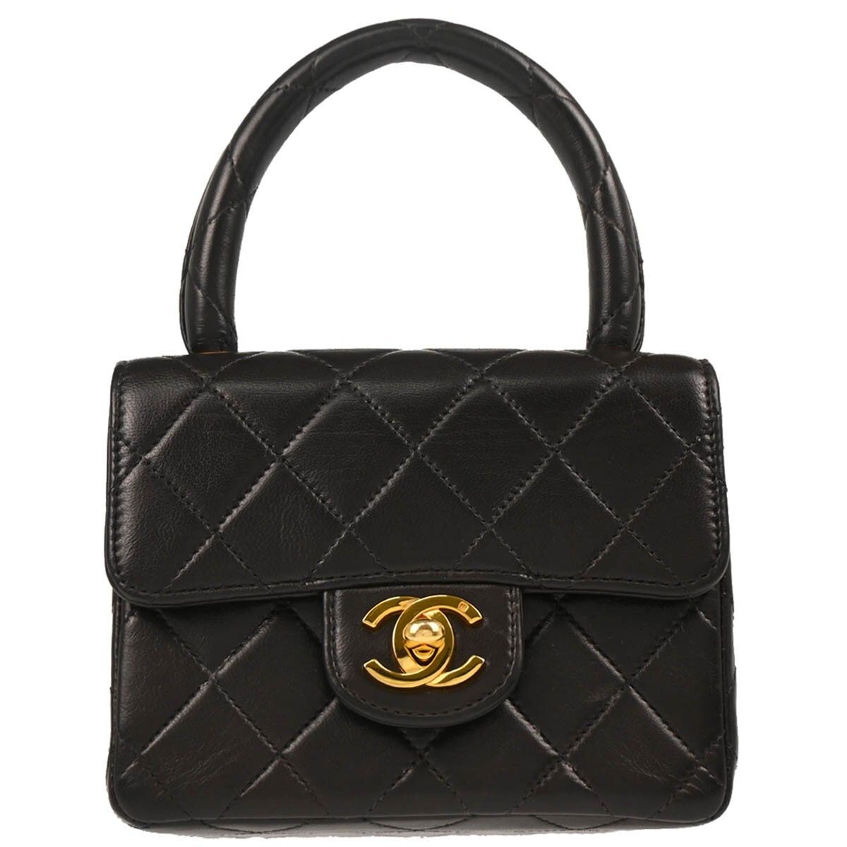 Chanel Chanel Vintage Top Handle Flap Bag Quilted Lambskin Size ONE SIZE - 1 Thumbnail