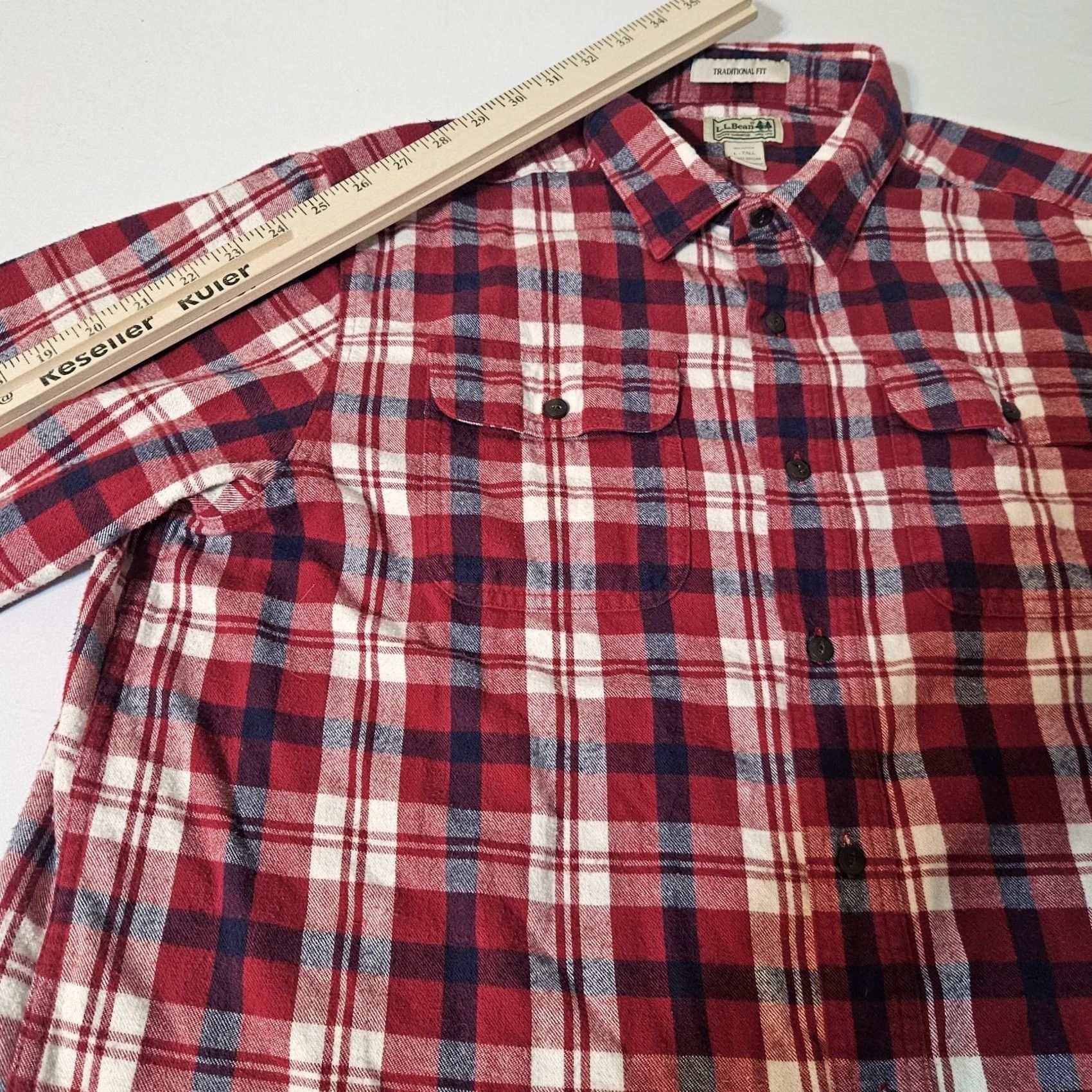 Vintage VINTAGE LL Bean Button-Up Shirt Plaid Red Blue LT Big & Tall Men Long Sleeve Pocketed 90s USA Flannel Cotton Button Size US L / EU 52-54 / 3 - 6 Thumbnail