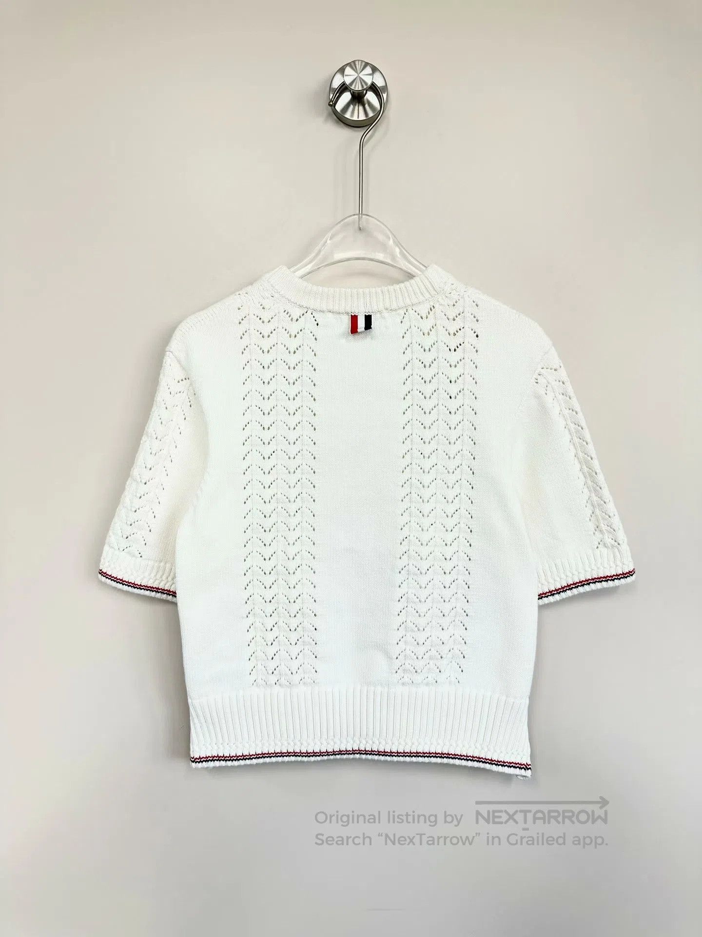 Thom Browne Thom Browne White Knit Short Sleeve| Size S / US 4 / IT 40 - 2 Thumbnail