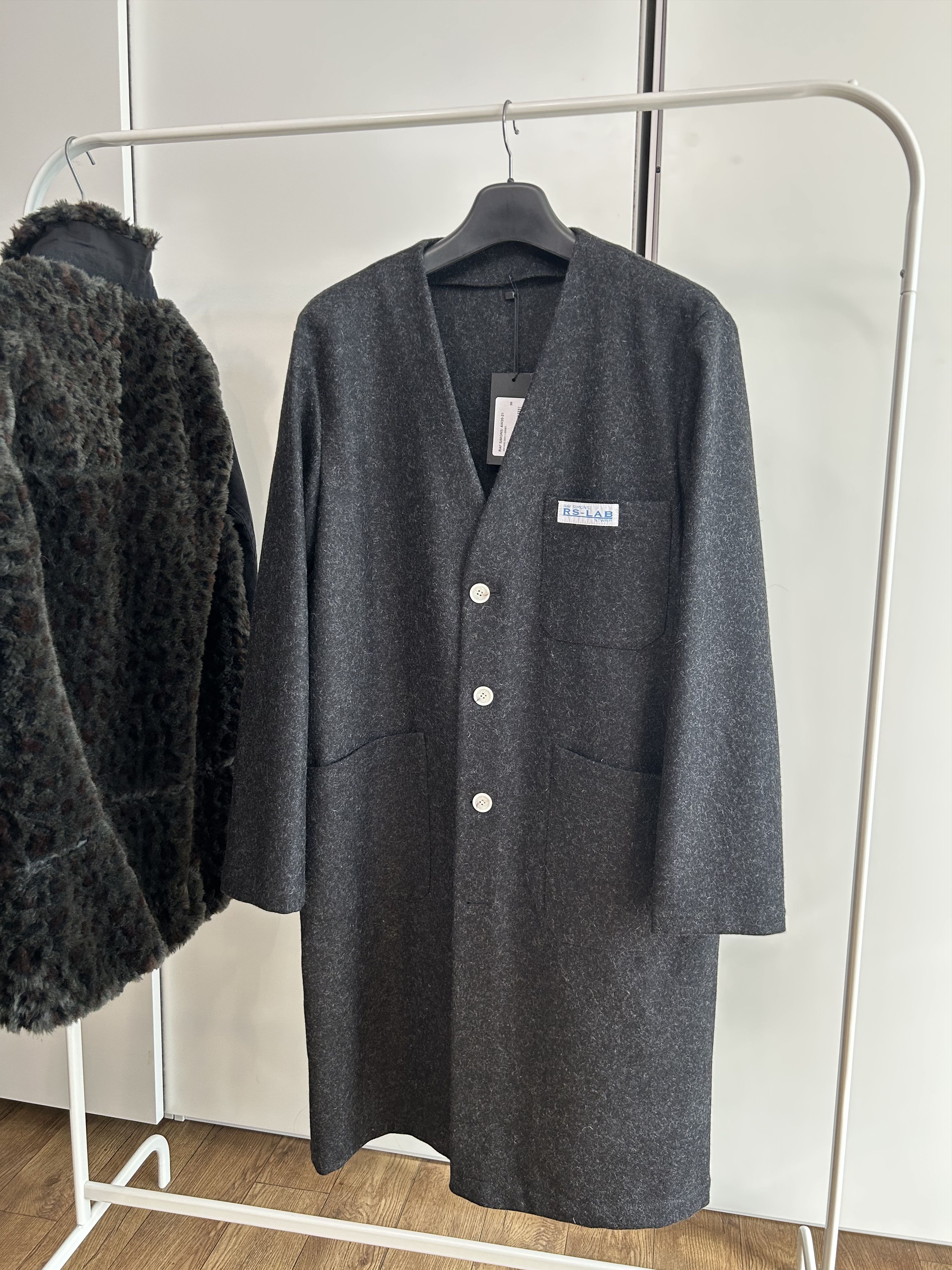 Raf Simons RAF SIMONS A/W 20 Collarless Wool Melton Coat Size US M / EU 48-50 / 2 - 1 Thumbnail