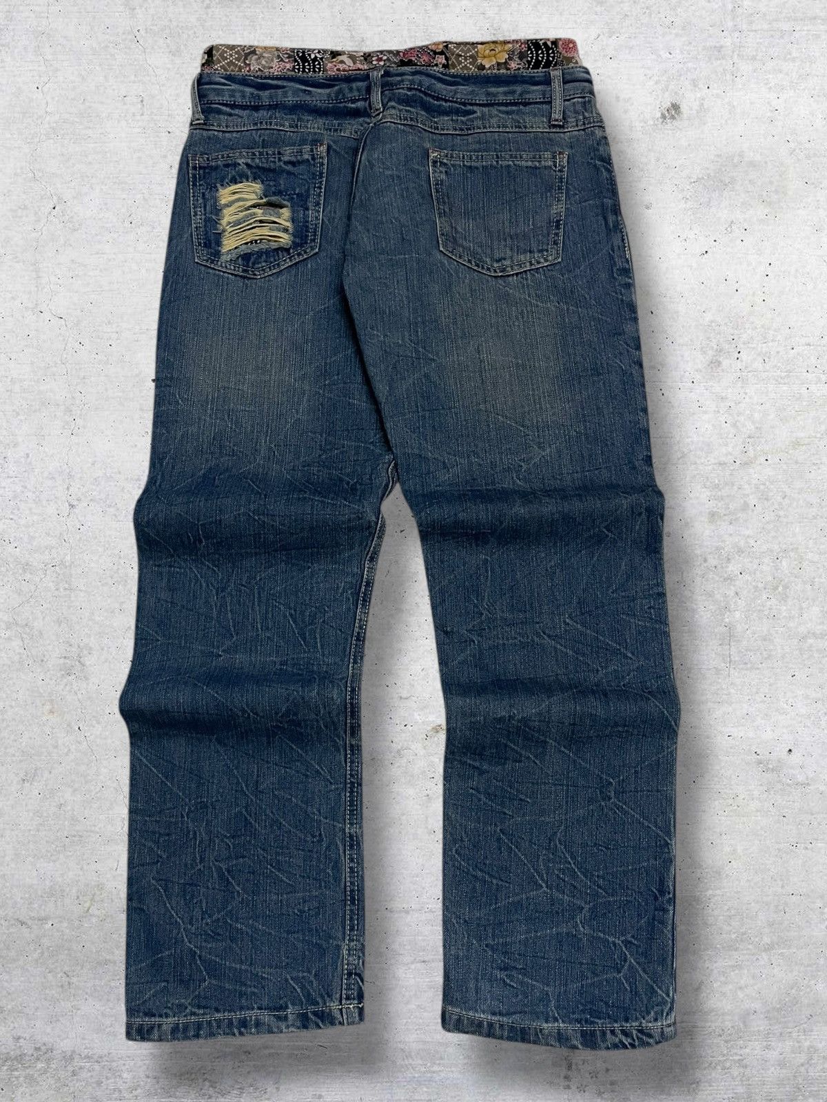 Japanese Brand JAPAN DESIGNER KARAKURI TAMASHI RIPPED TRADITIONAL 90S DENIM Size US 31 - 7 Thumbnail