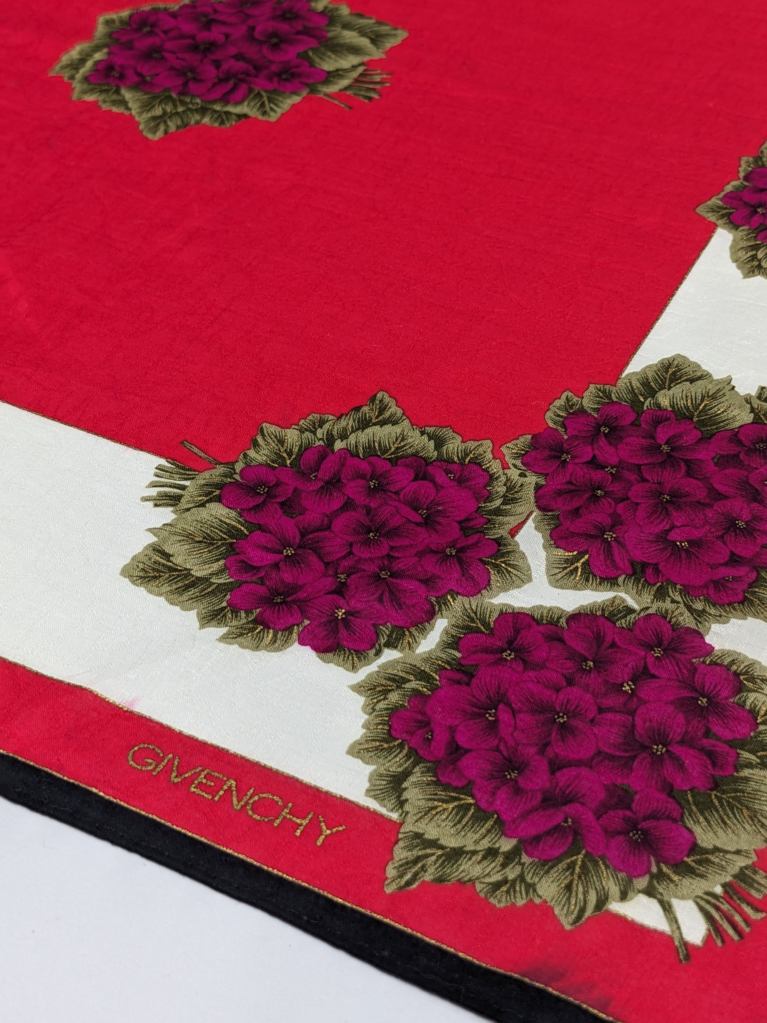 Givenchy VINTAGE GIVENCHY FLORAL SILK HANDKERCHIEF Size ONE SIZE - 2 Thumbnail