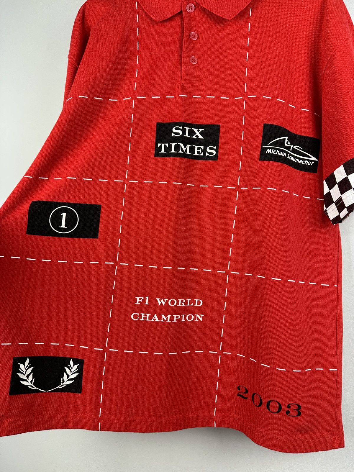 Ferrari × Formula 1 VTG 2003 Michael Schumacher Formula Uno Racing Polo T-Shirt Size US L / EU 52-54 / 3 - 5 Thumbnail