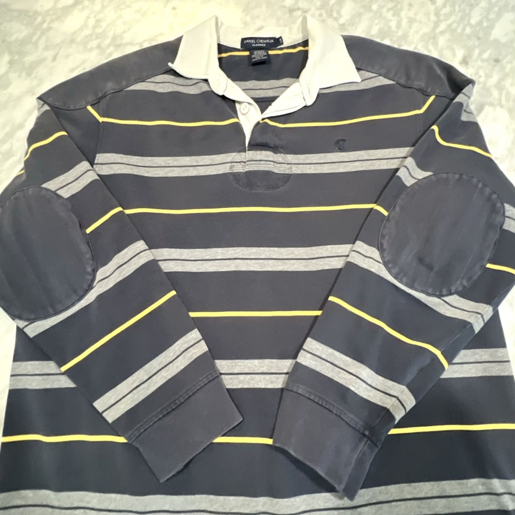 Cremieux VINTAGE Daniel Cremieux Rugby Shirt Men L Padded Long Sleeve Stripes USA Mens Size US L / EU 52-54 / 3 - 2 Thumbnail