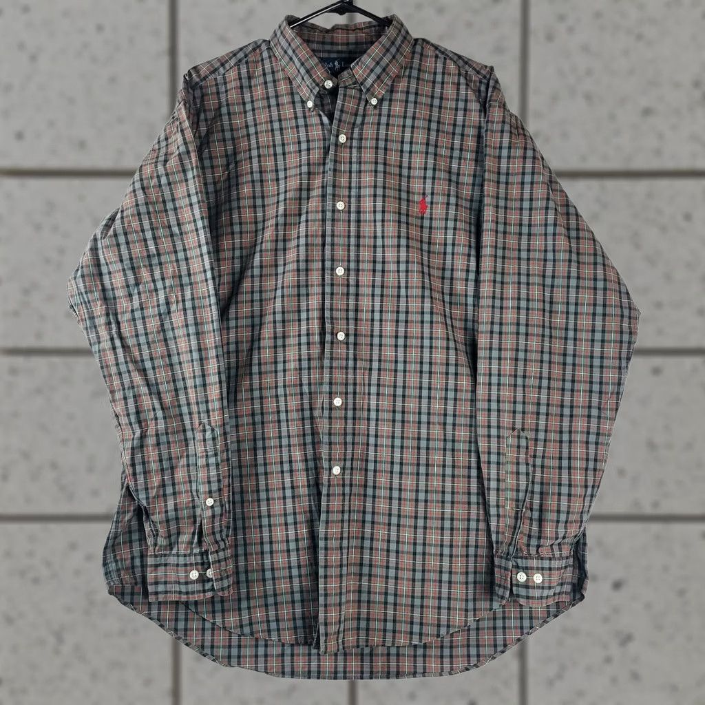 Ralph Lauren Ralph Lauren Men’s L Classic Fit Plaid Button Down Shirt Red Pony Logo Cotton Shirt Size US L / EU 52-54 / 3 - 1 Thumbnail