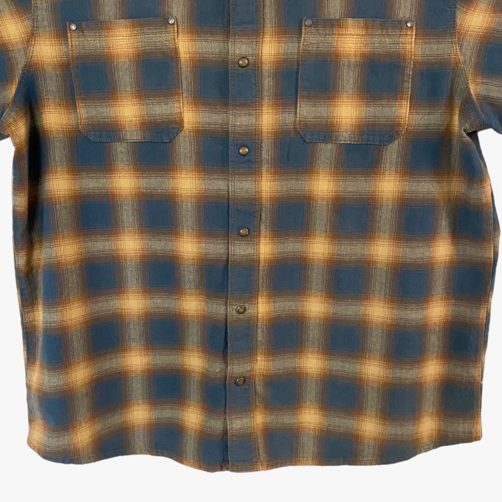 Bass Pro Shops VINTAGE RedHead Ranch Flannel Shirt Mens XL Blue/Yellow Plaid Snap-Button Shirt Size US XL / EU 56 / 4 - 6 Thumbnail