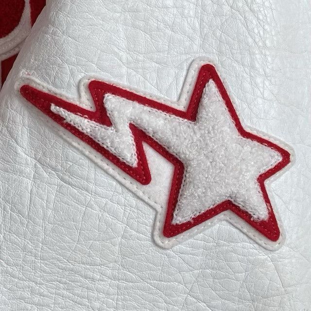 Bape BAPE STA Logo Leather Sleeve Varsity Jacket a bathing ape Size US L / EU 52-54 / 3 - 4 Thumbnail