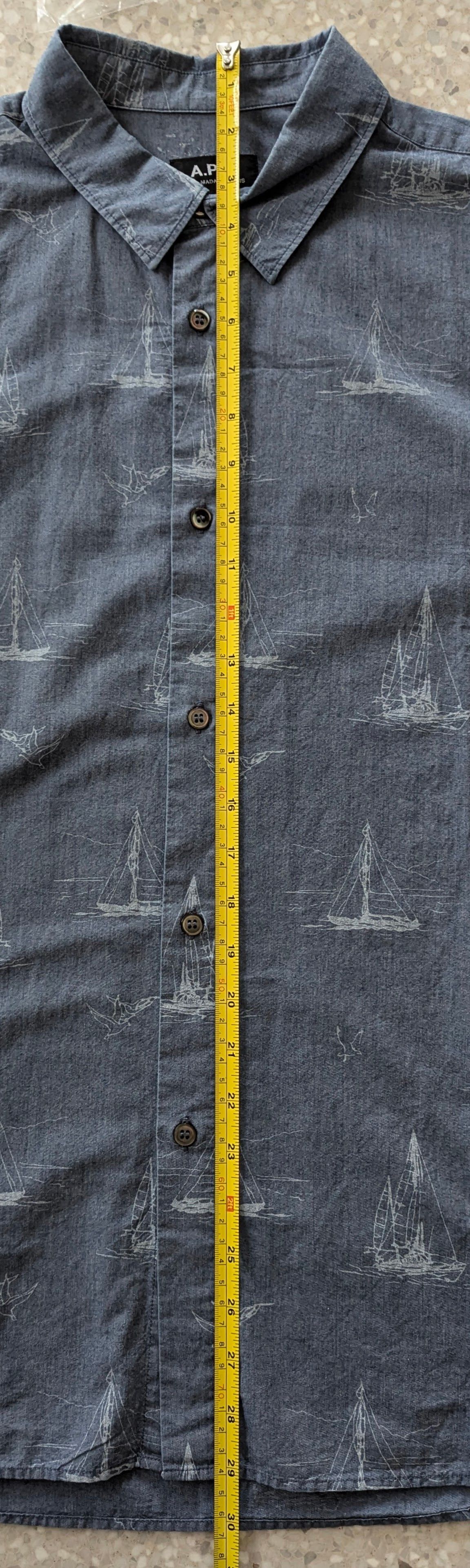 A.P.C. A.P.C. SAILBOAT BLUE LONG SLEEVE SHIRT - LIKE NEW - APC Size US S / EU 44-46 / 1 - 6 Thumbnail