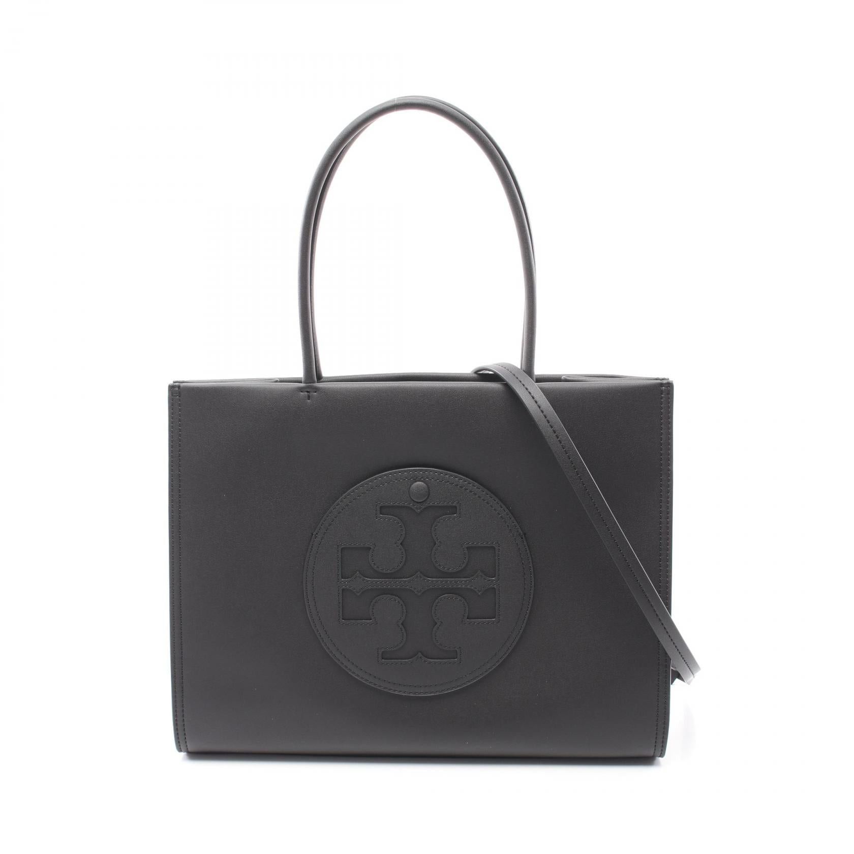 Tory Burch Ella Handbag Tote Bag Leather Black