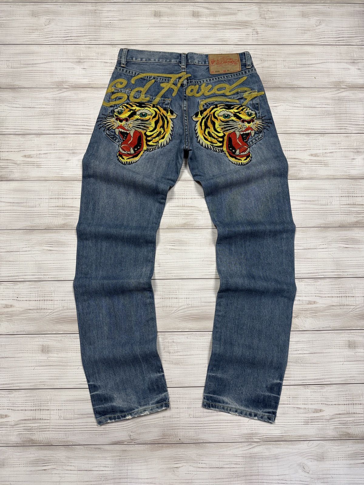 Ed Hardy Crazy Ed Hardy Y2K Tiger Embroidered Jeans Size US 30 / EU 46 - 1 Thumbnail