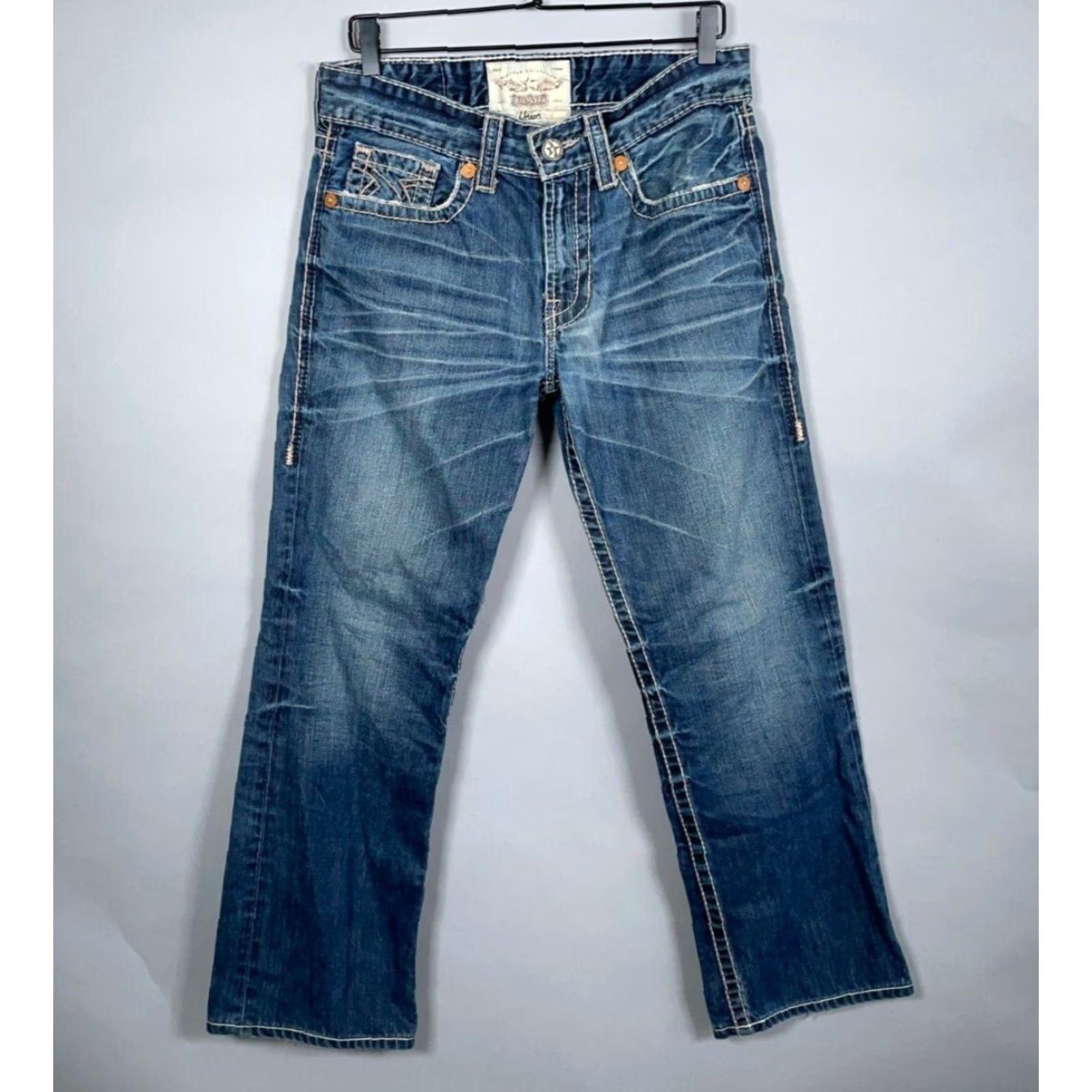 Denime VINTAGE Big Star Union Straight Leg Jeans Men's 32L Blue Denim 5-Pocket Zip Fly Size US 32 / EU 48 - 2 Thumbnail